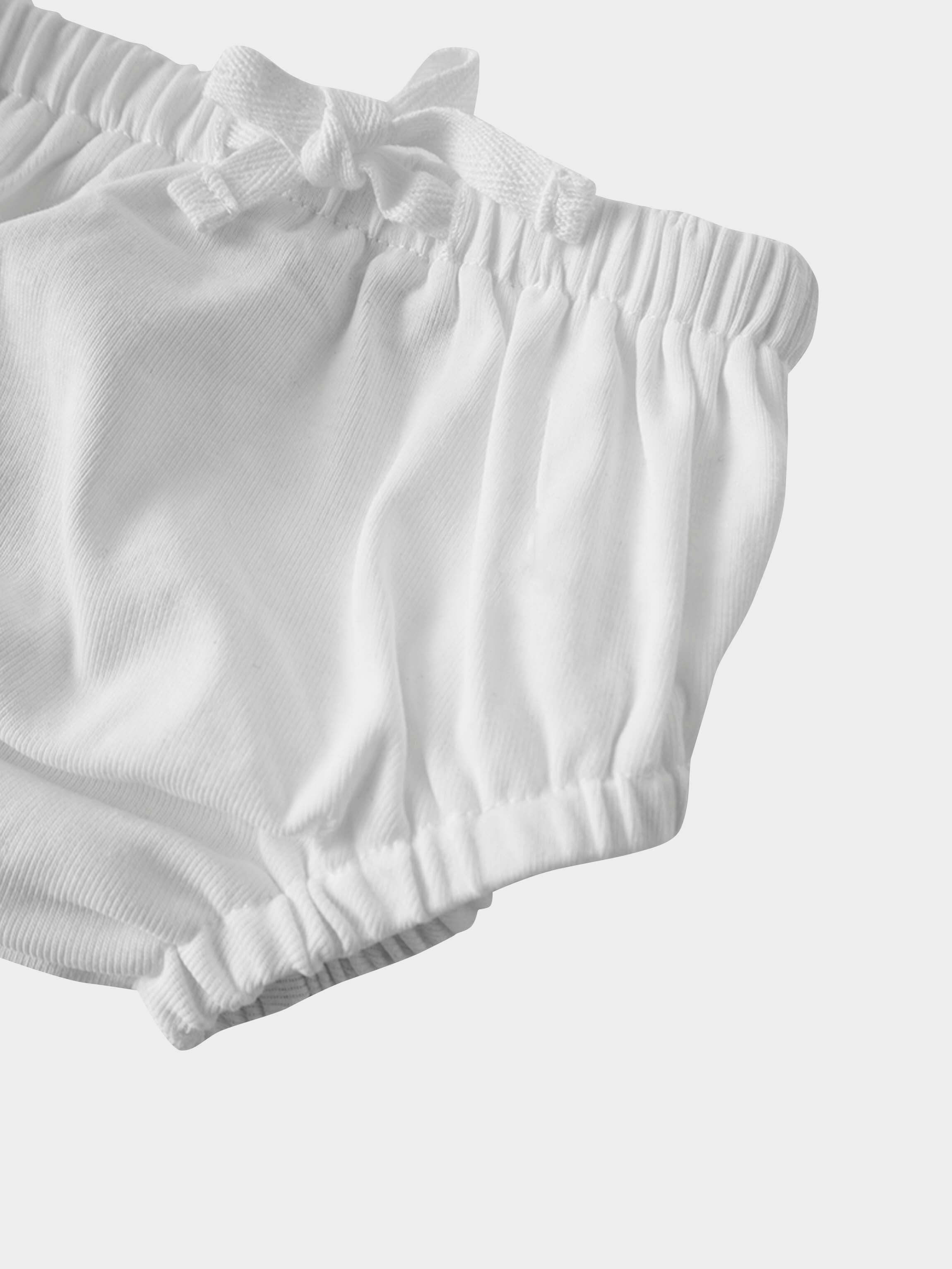 White drawstring bloomers for toddlers