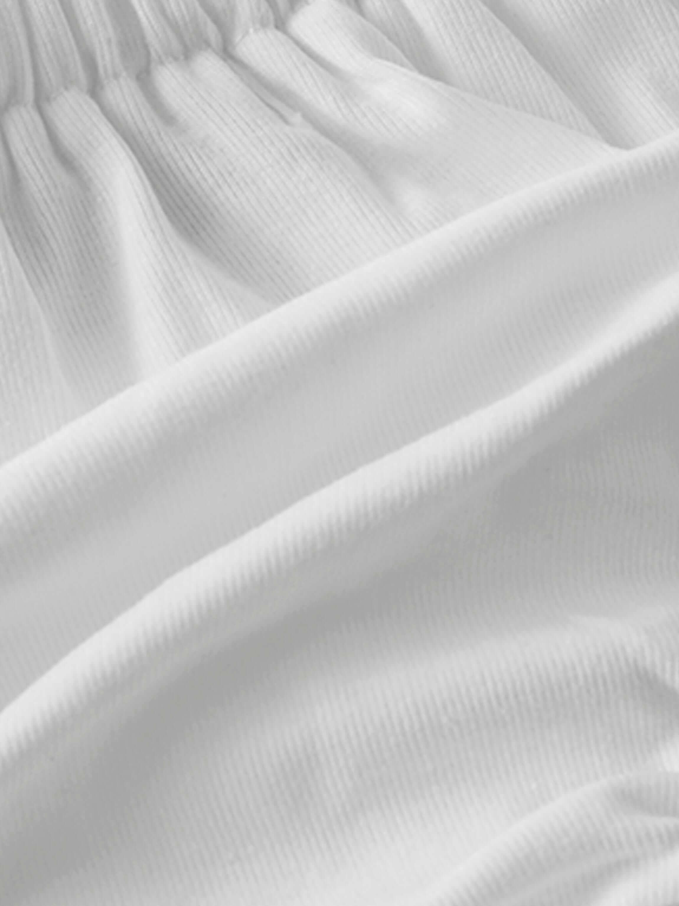 Soft white ribbed fabric bloomers