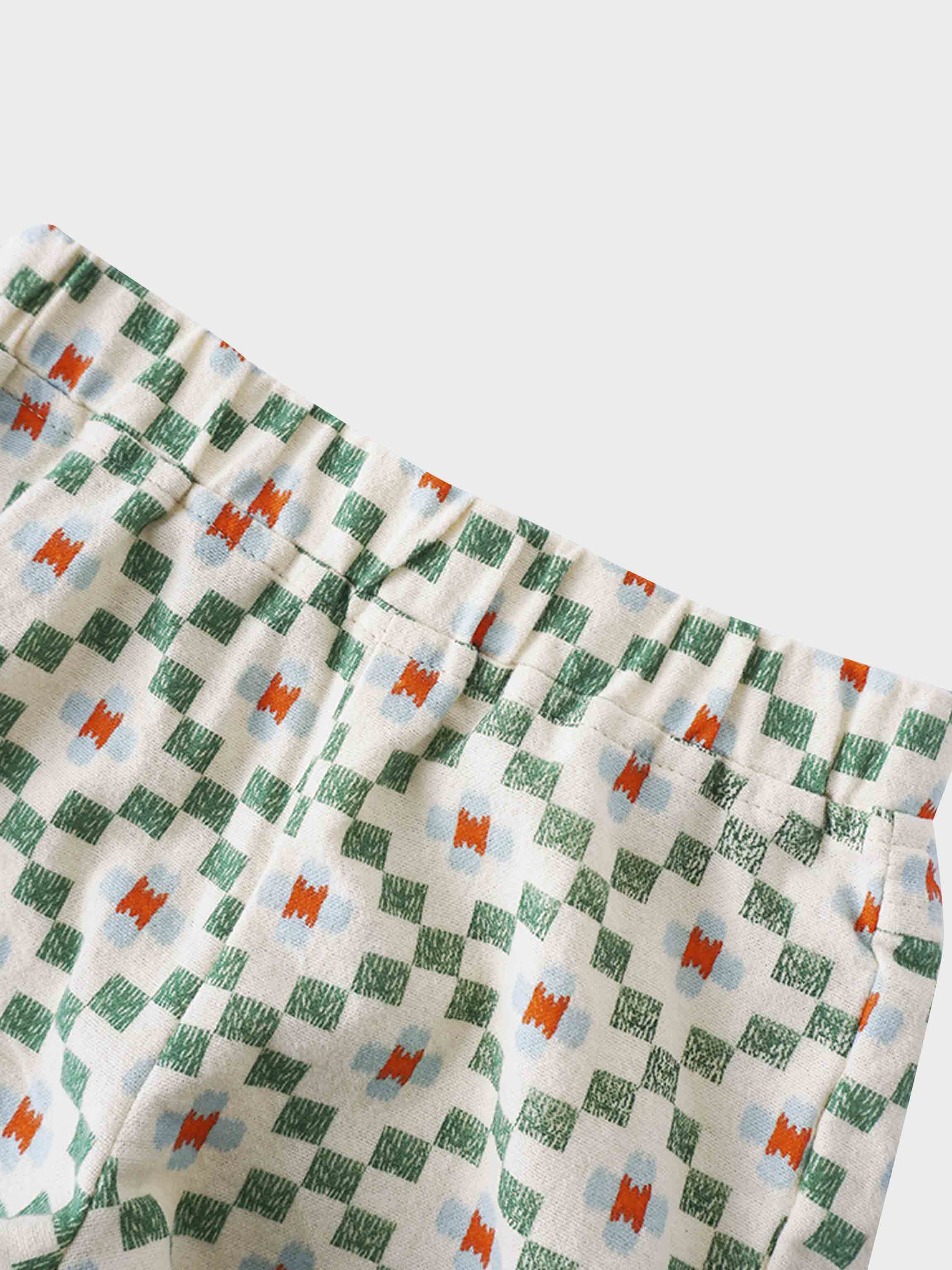 Boys green diamond shorts waistband
