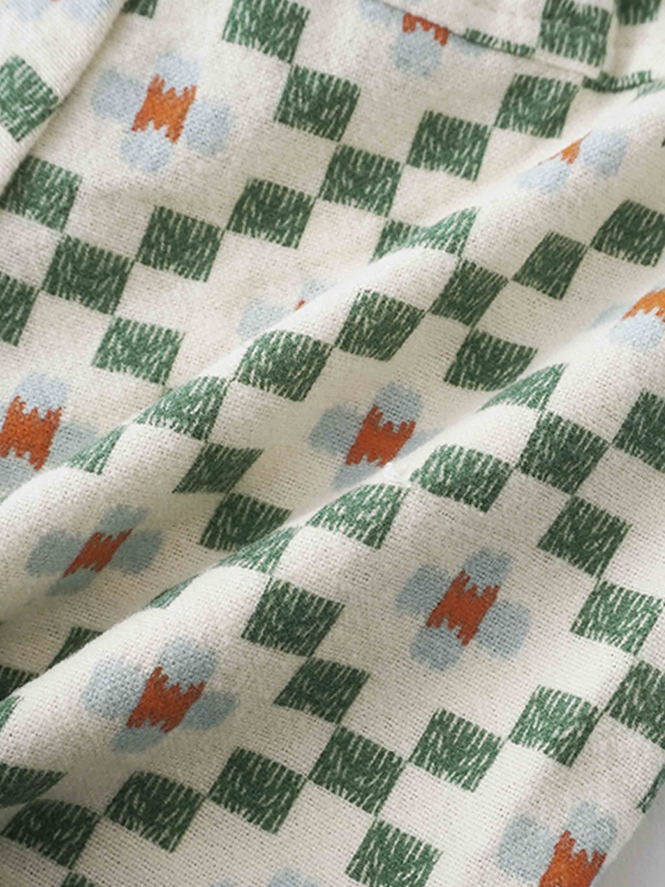 Boys green diamond pattern fabric