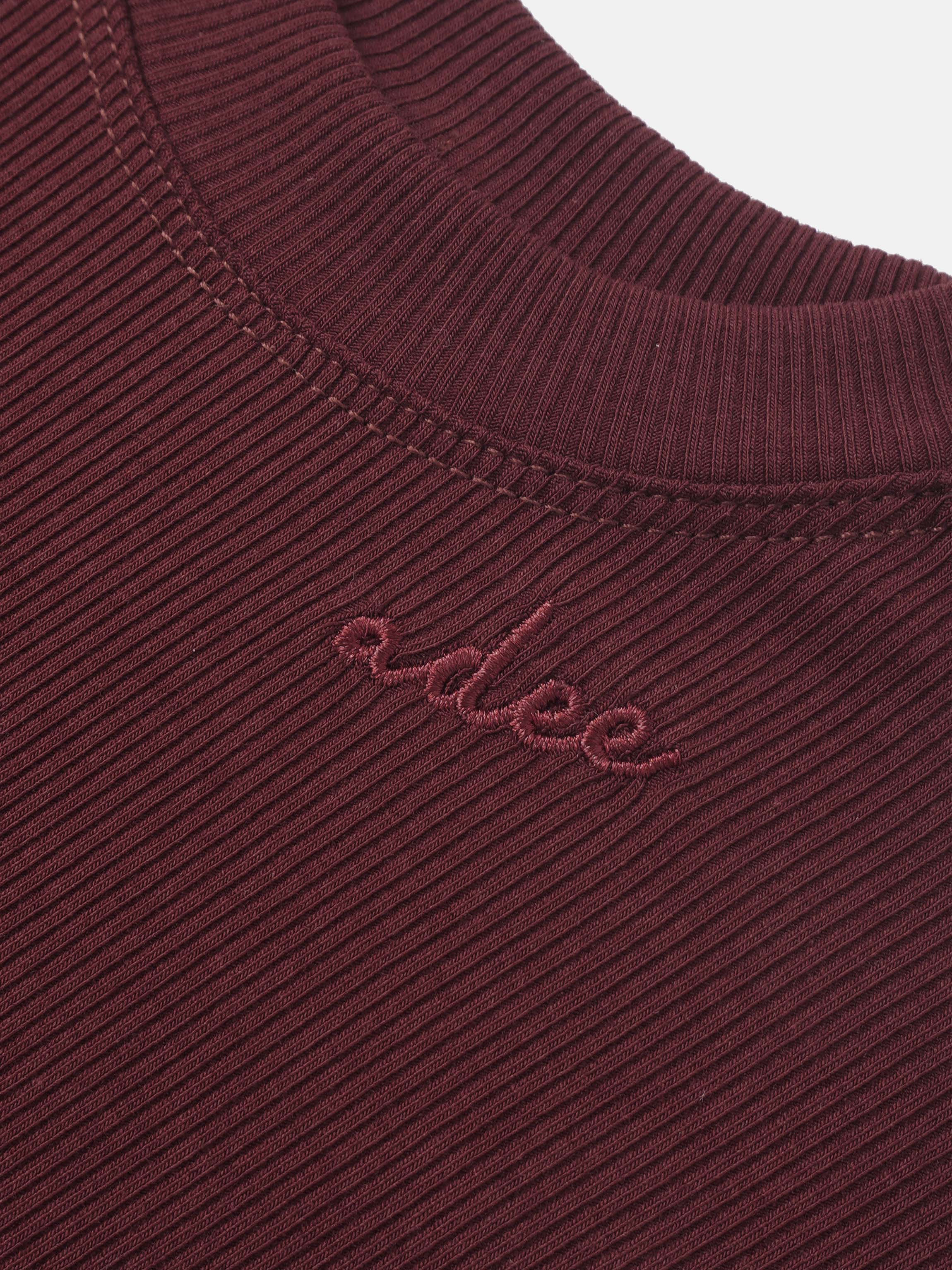 Bomber Set - Burgundy for girls; Adee brand ribbed knit fabric with embroidery.