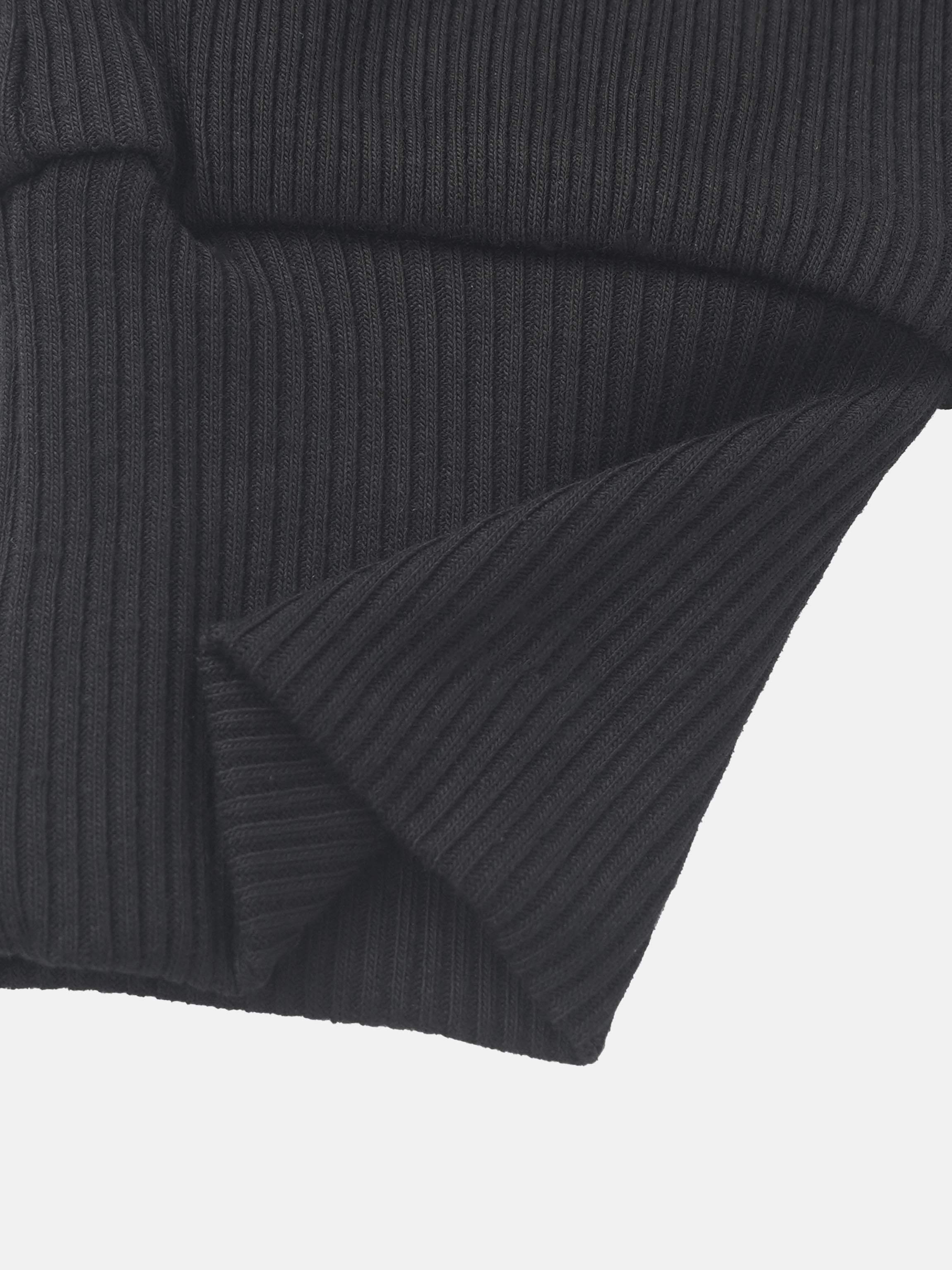 Ribbed overalls in black knit fabric, Adee basics unisex