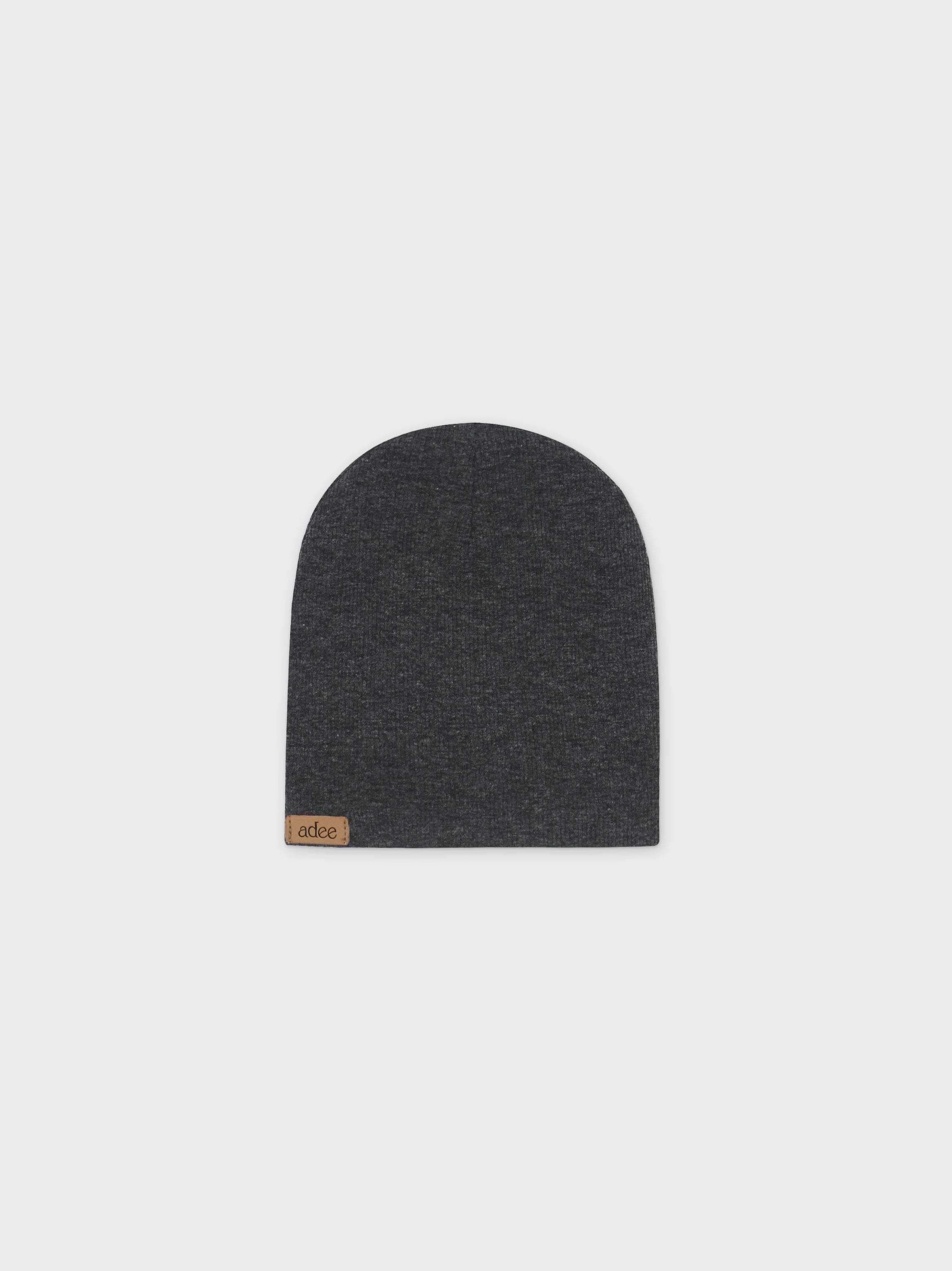 Heather grey baby hat for warmth