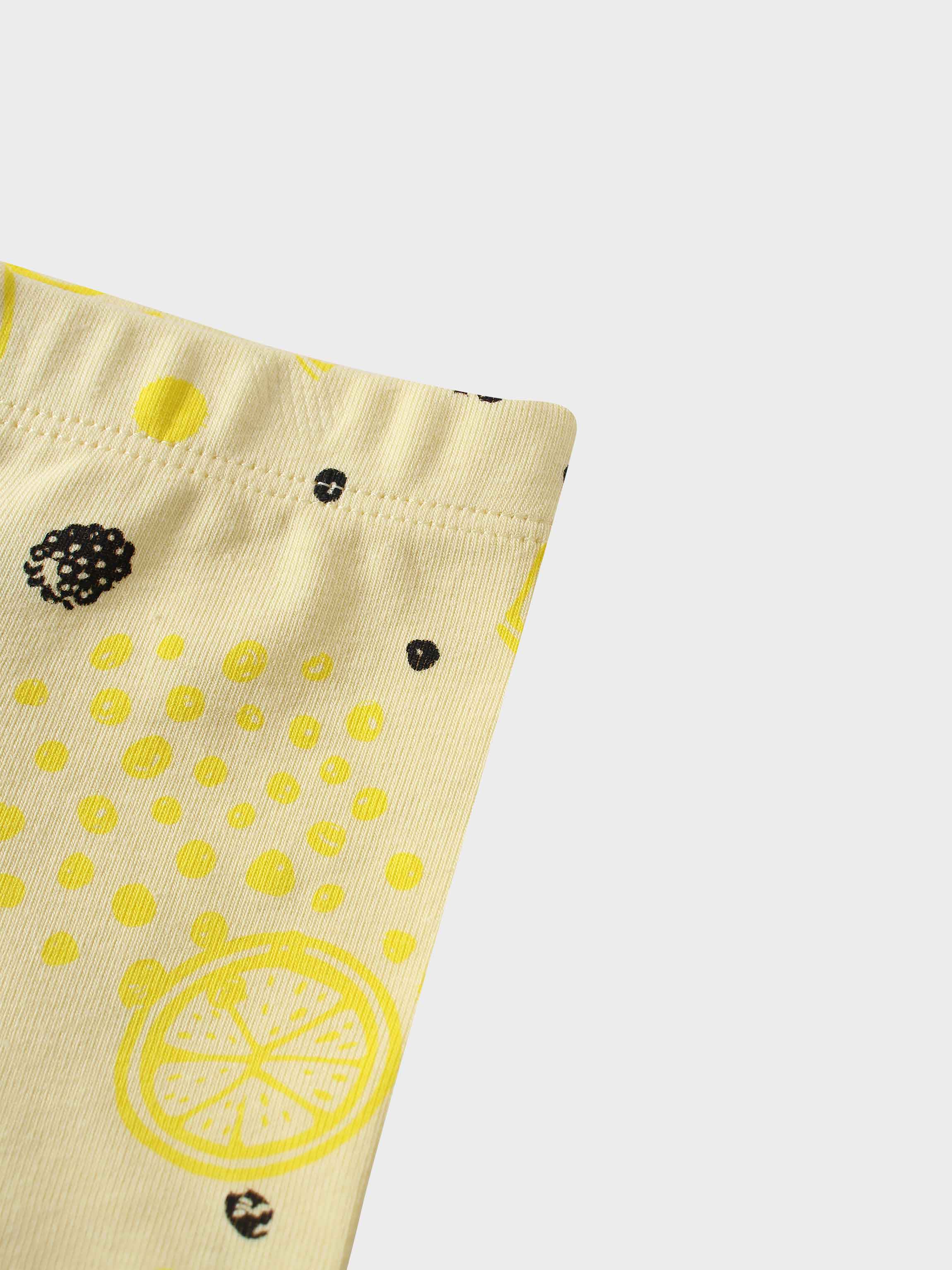 yellow shorts with lemon and blackberry print for boys