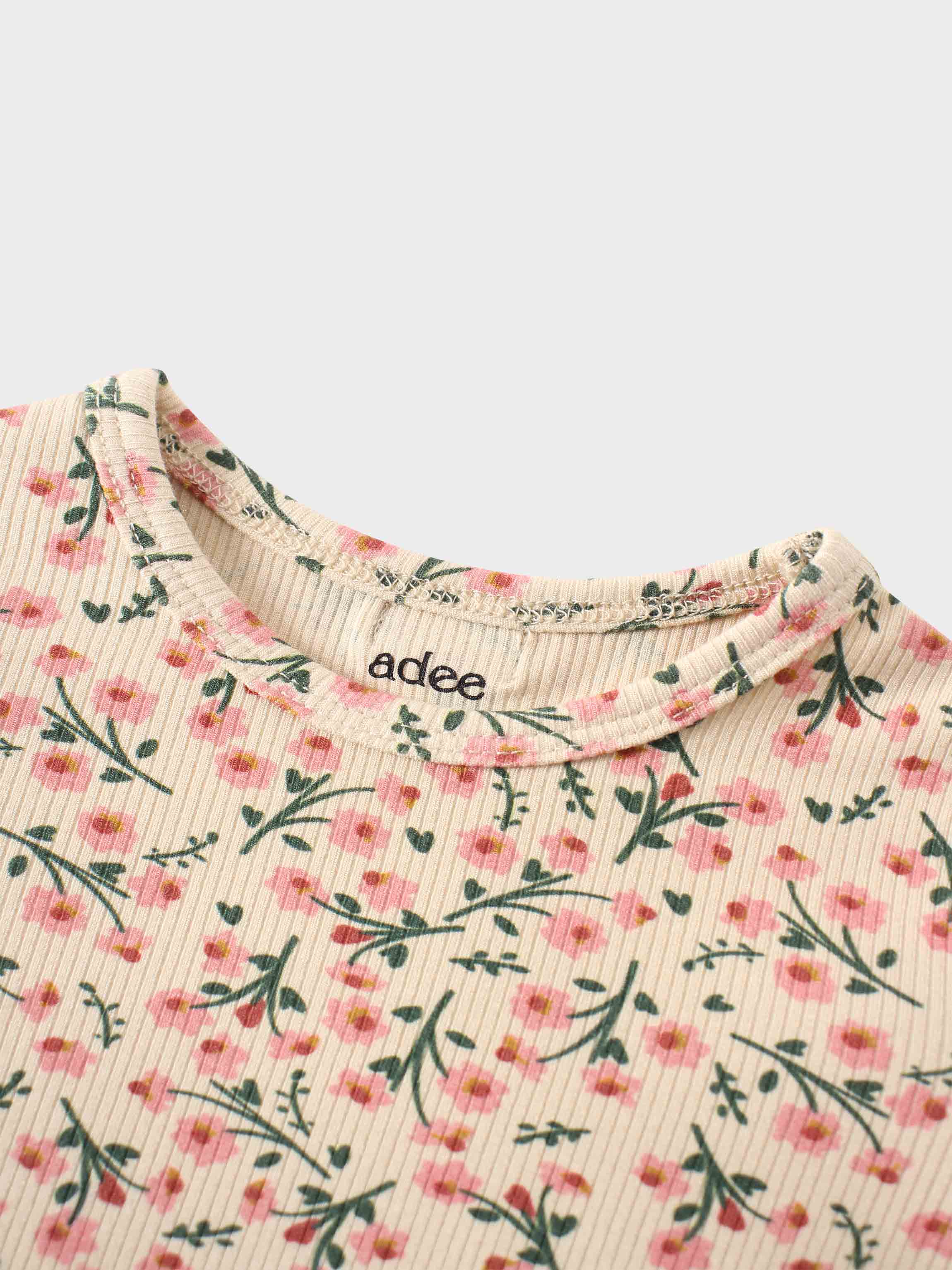 Light tan floral girls pajamas