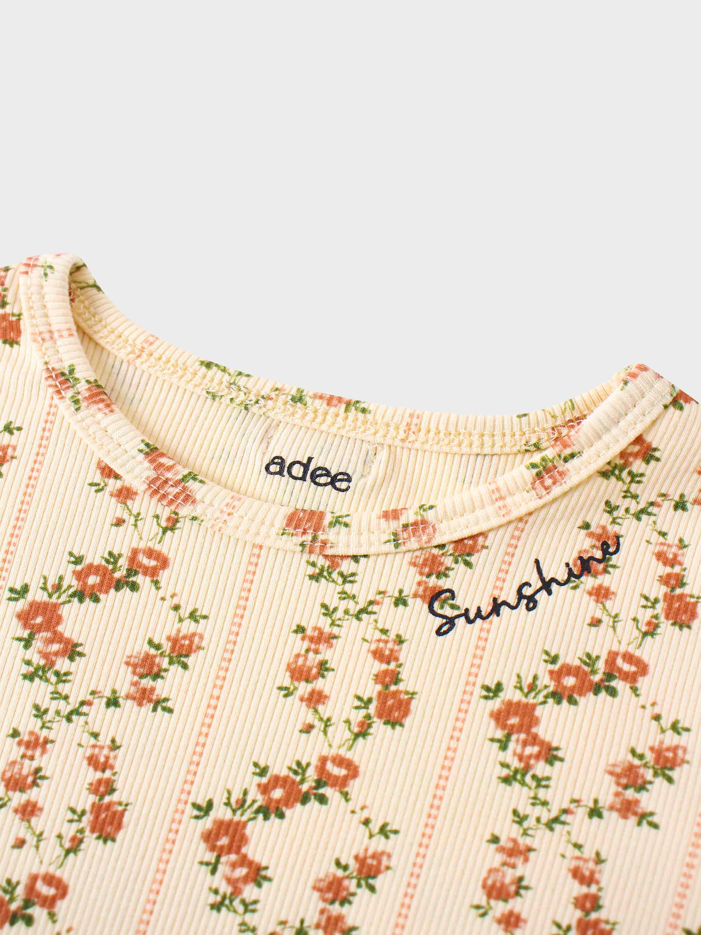 Girls floral sunshine shirt detail