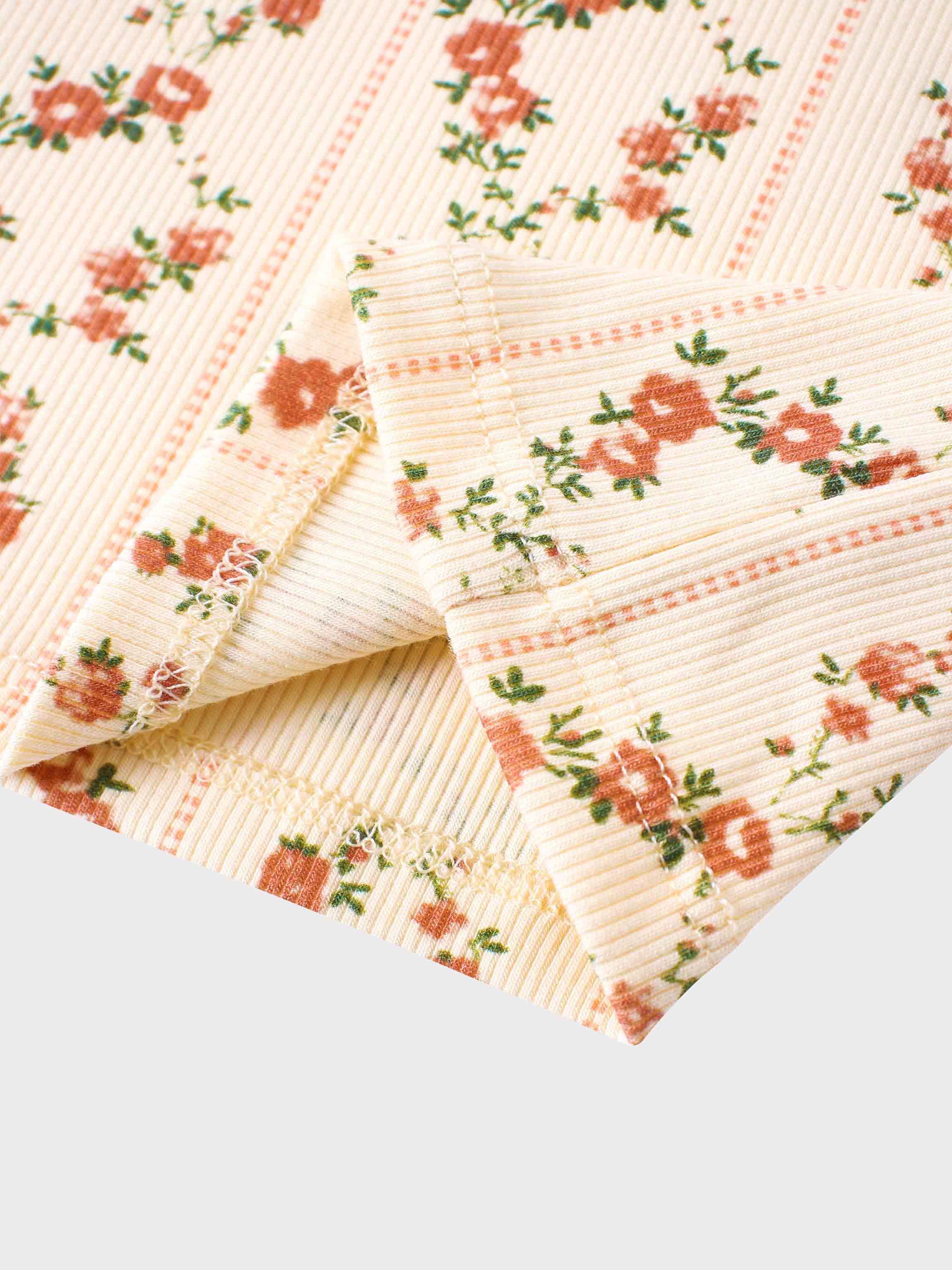 Close-up of floral fabric for outfits for girls
