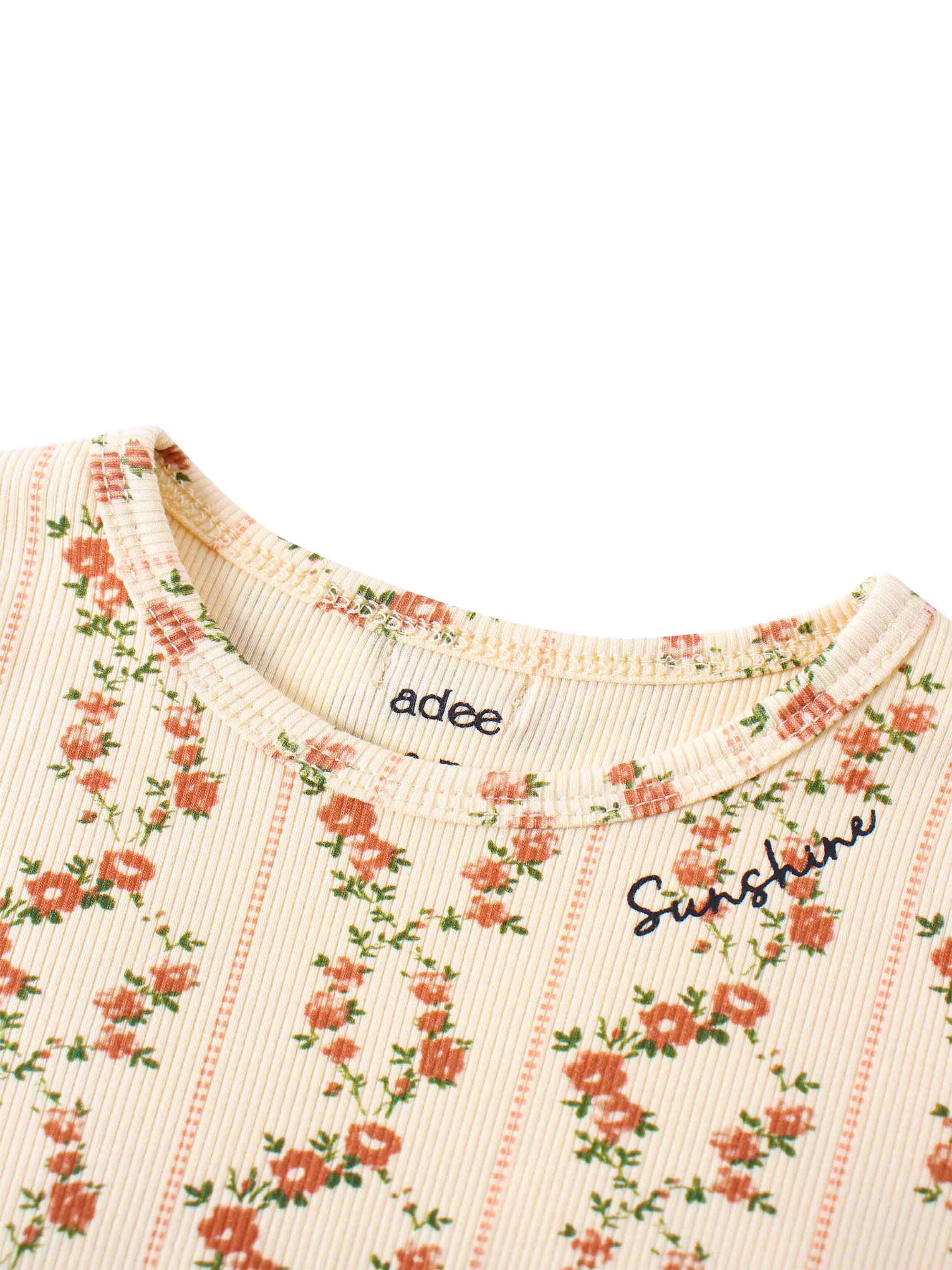 Floral short sleeve shirt outfit for girls