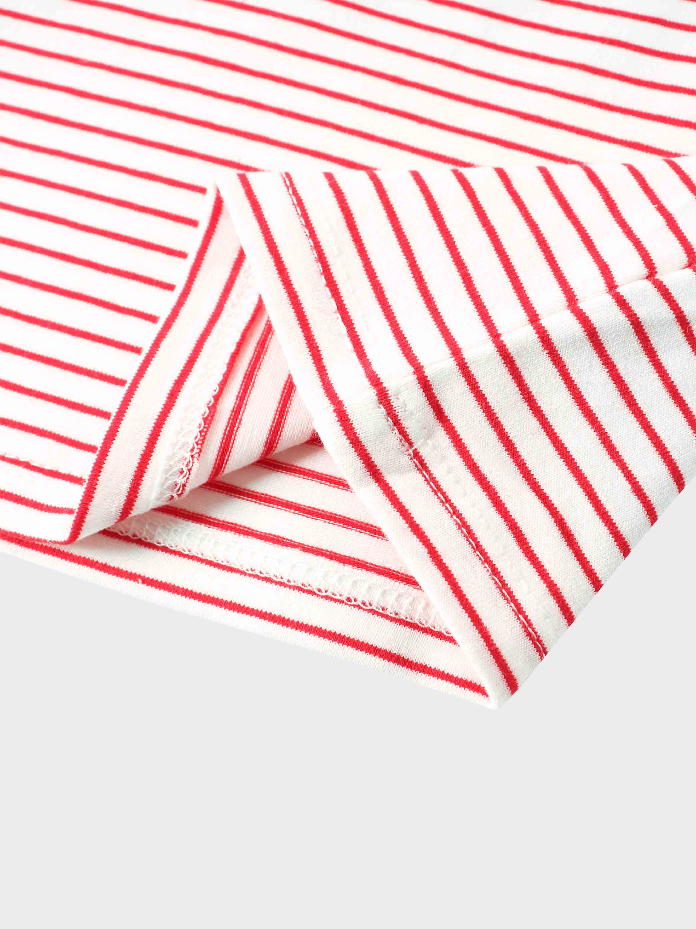 Pink and white striped fabric