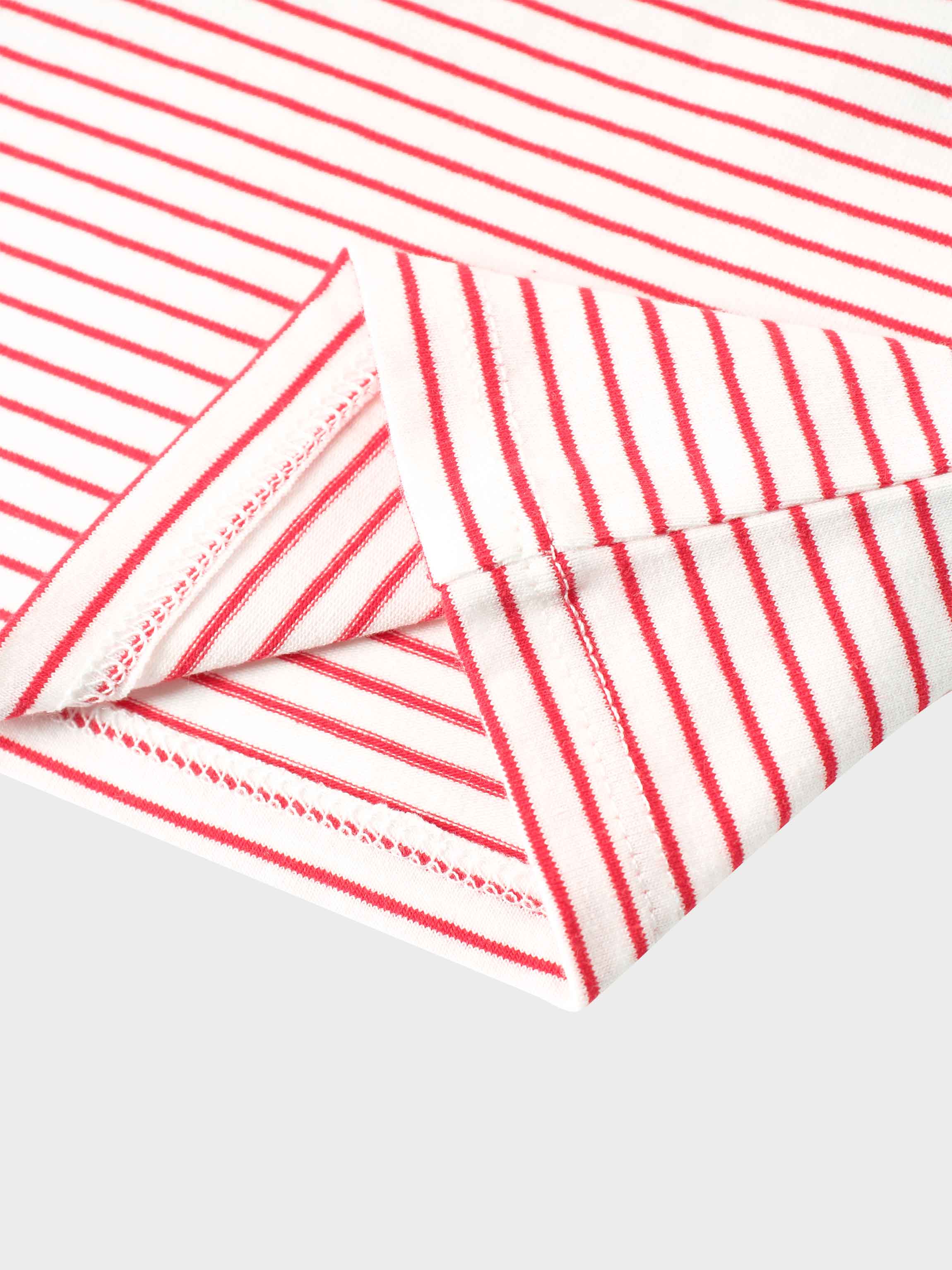 Pink and white striped girls shirt