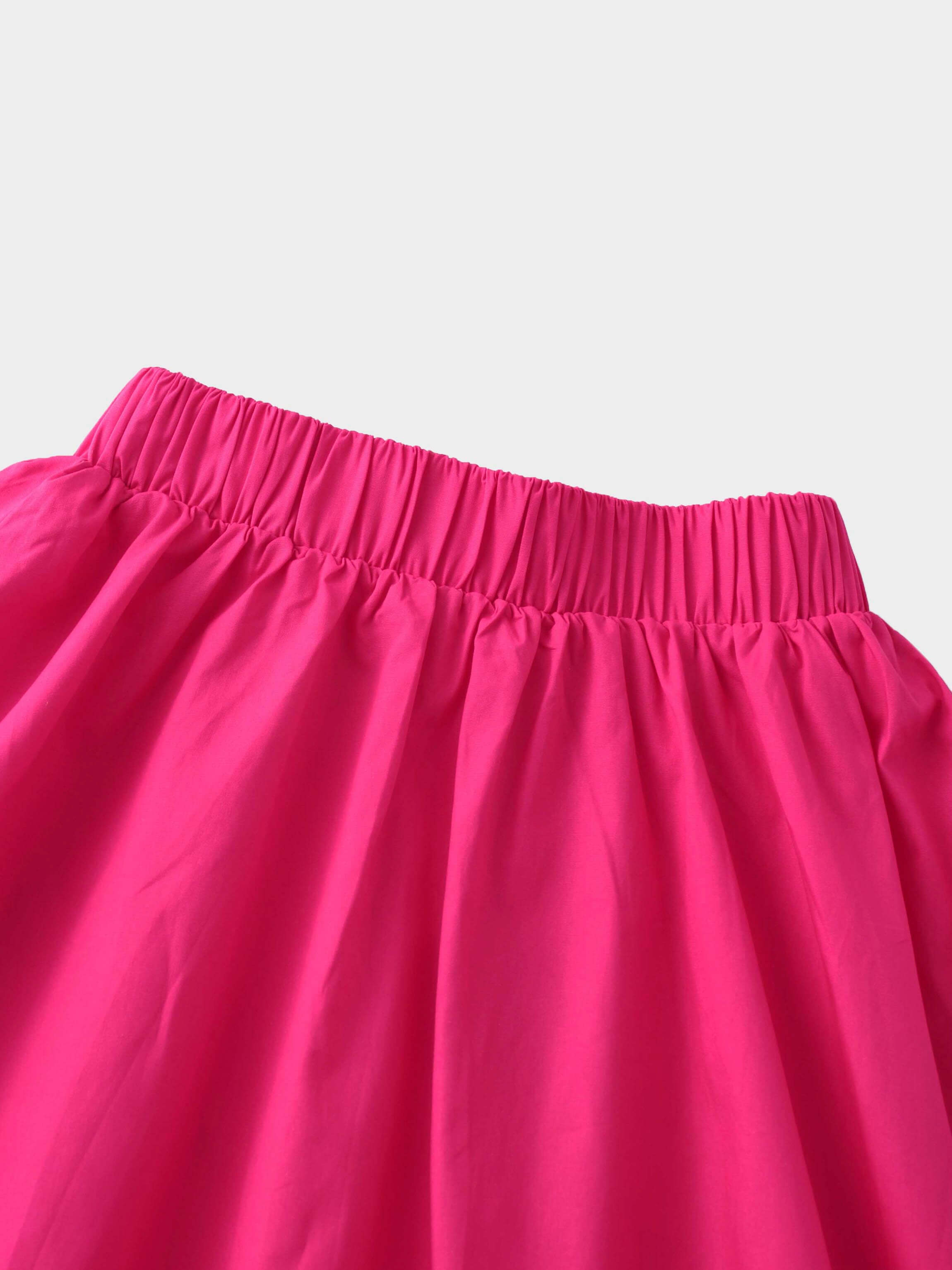 Bright pink skirt with elastic waistband