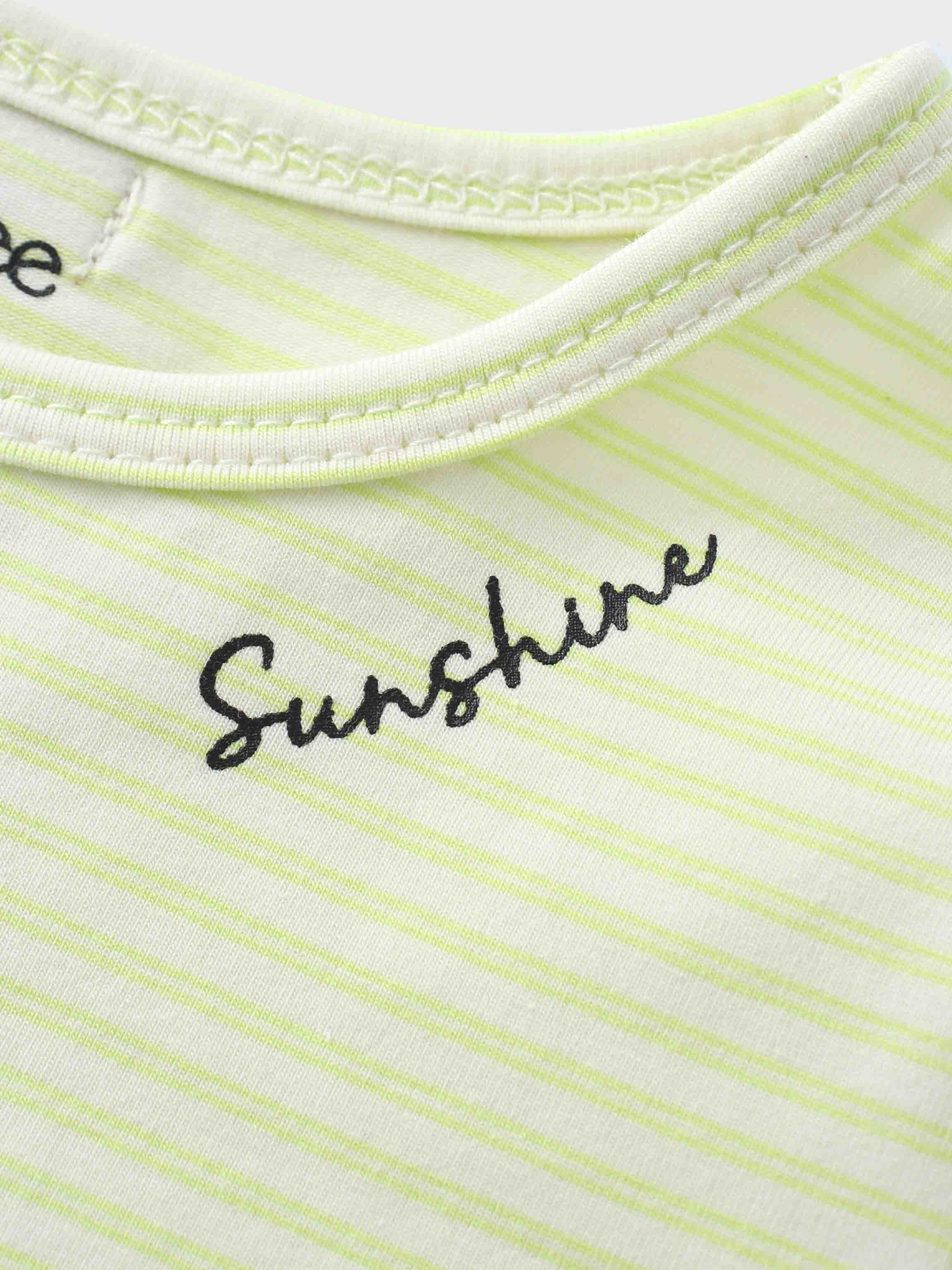 Girls shirts yellow striped T-shirt