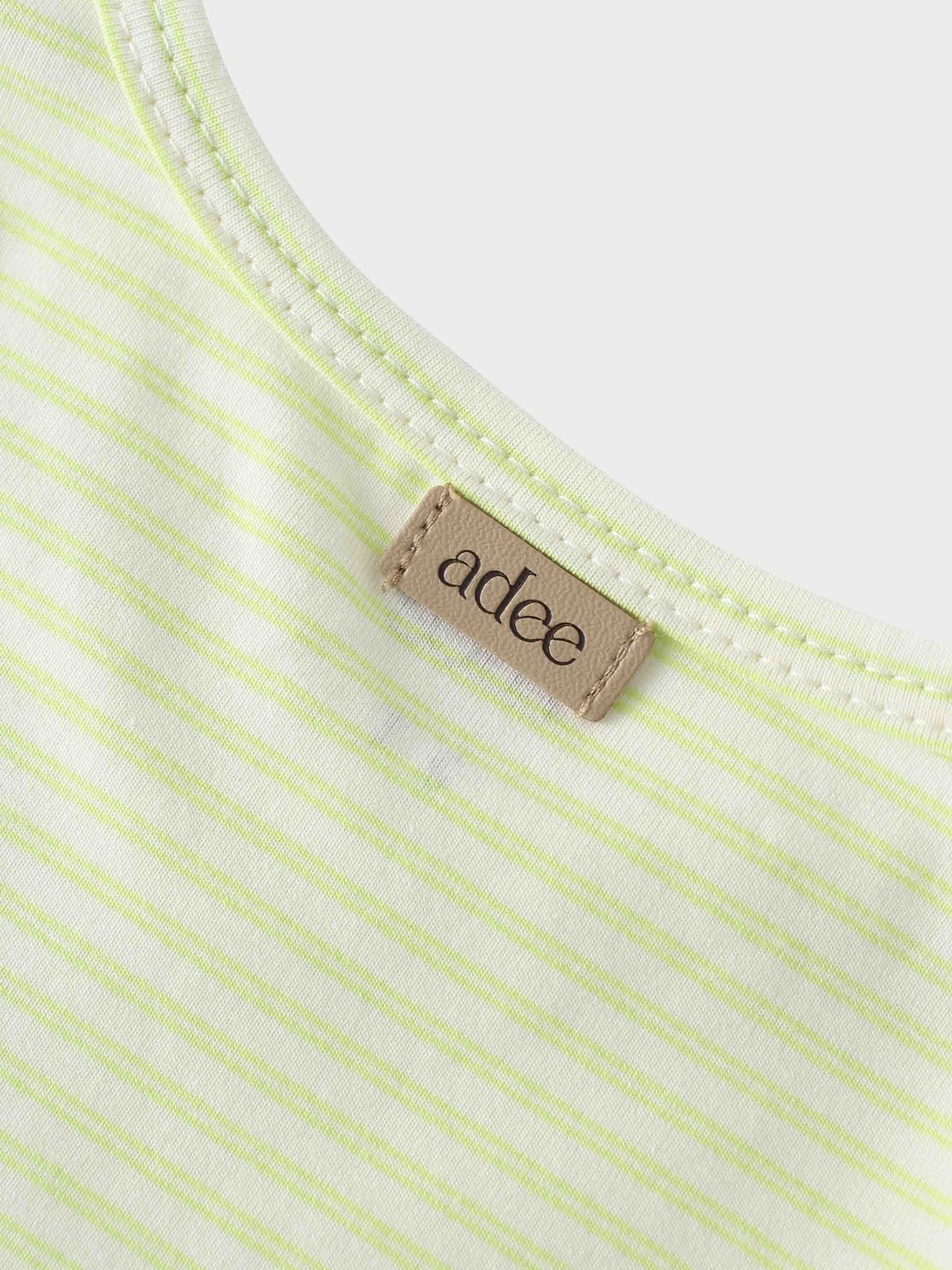 Yellow Striped 3/4 Sleeve T-Shirt