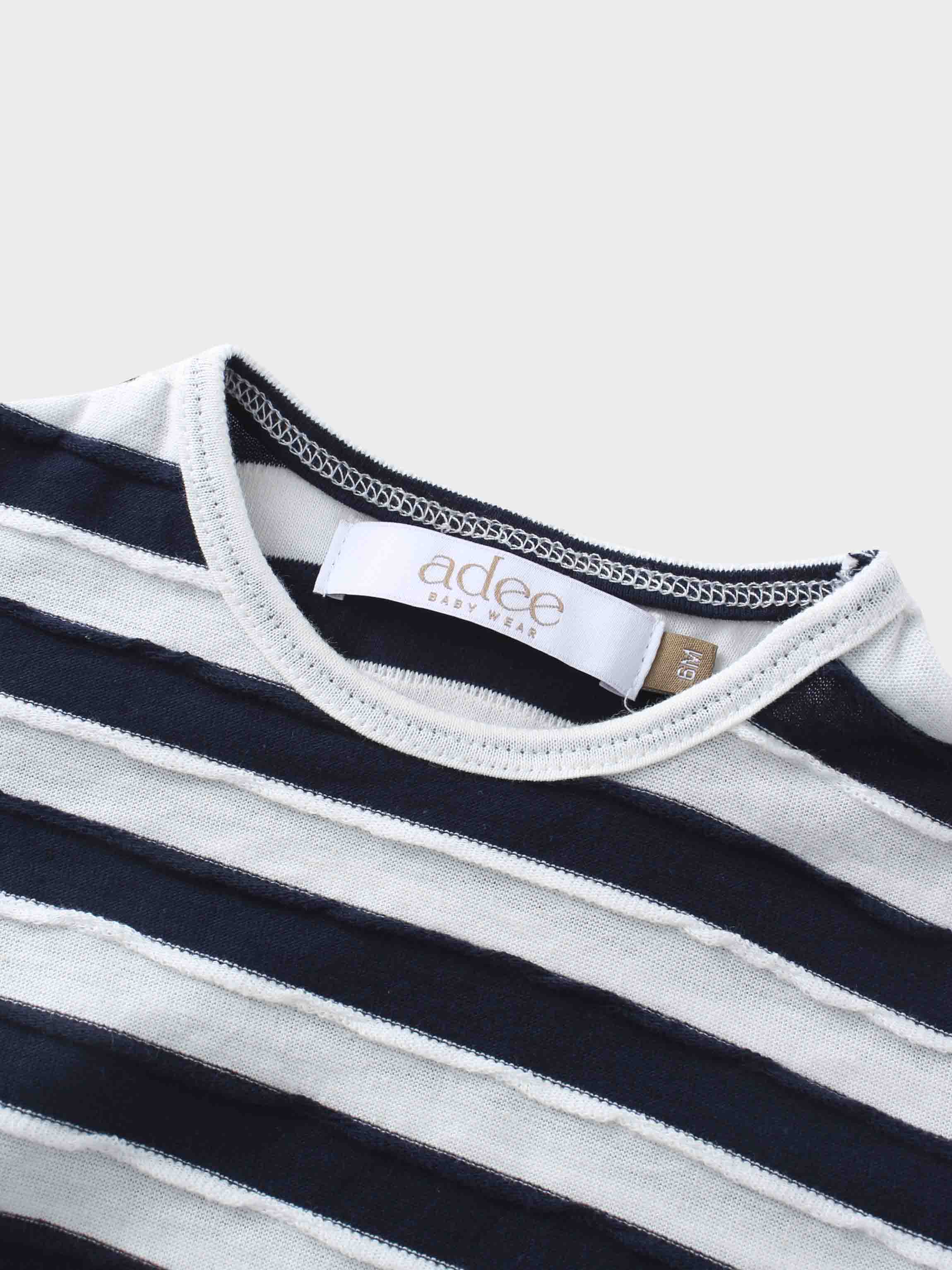 Boys shorts striped textured t-shirt