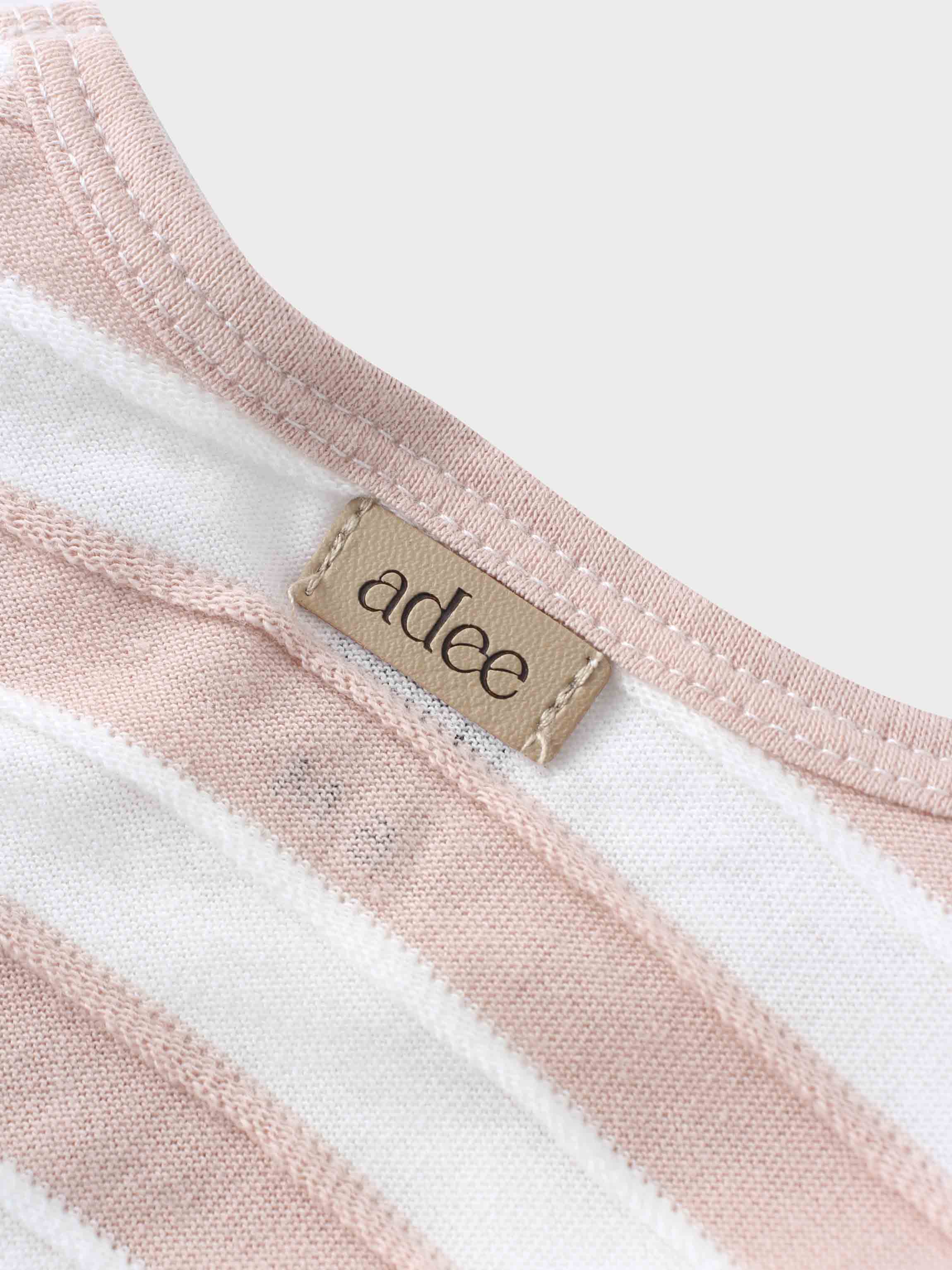 Striped pink and white girls shorts set