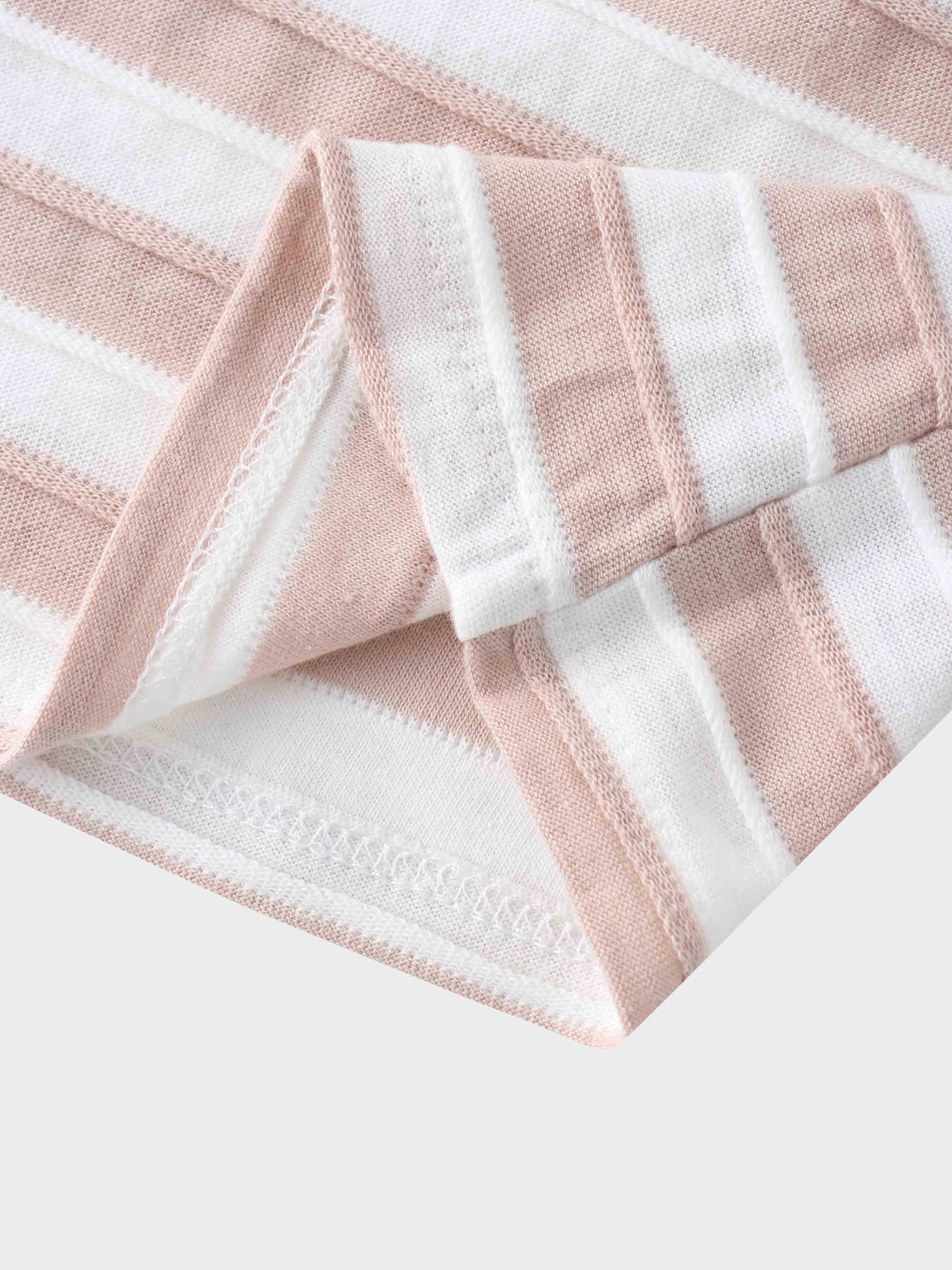Striped Textured Skirt Set- 3/4 Sleeve