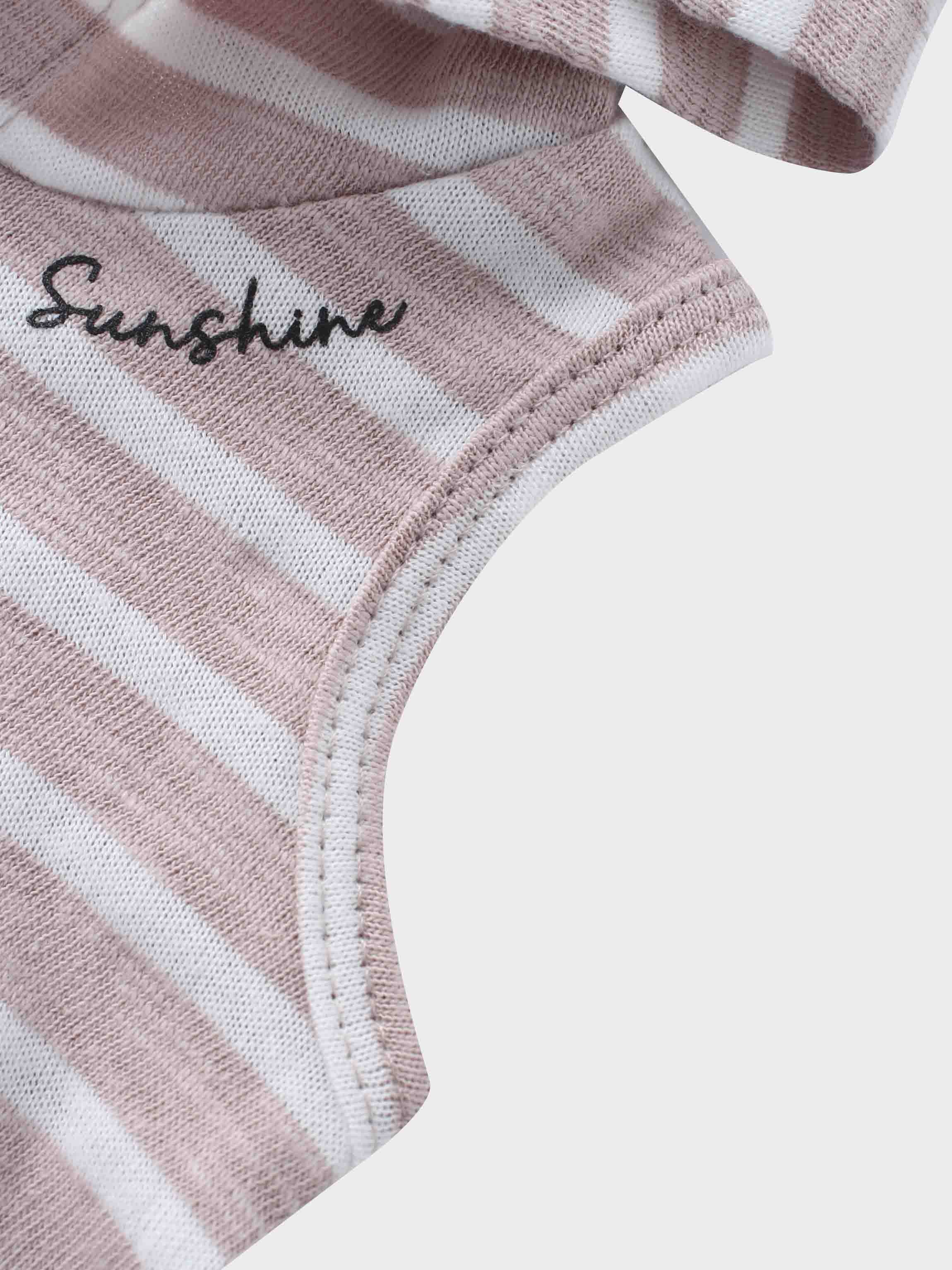 Striped pastel pink tank close-up