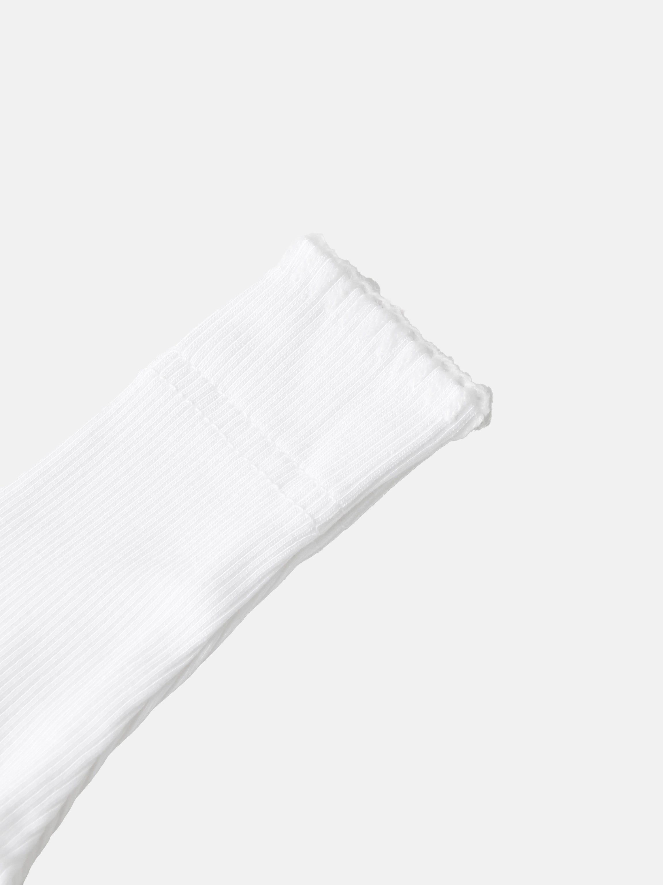 Legacy Stitch White Layette Set by Adee; close-up of white ribbed knit sleeve