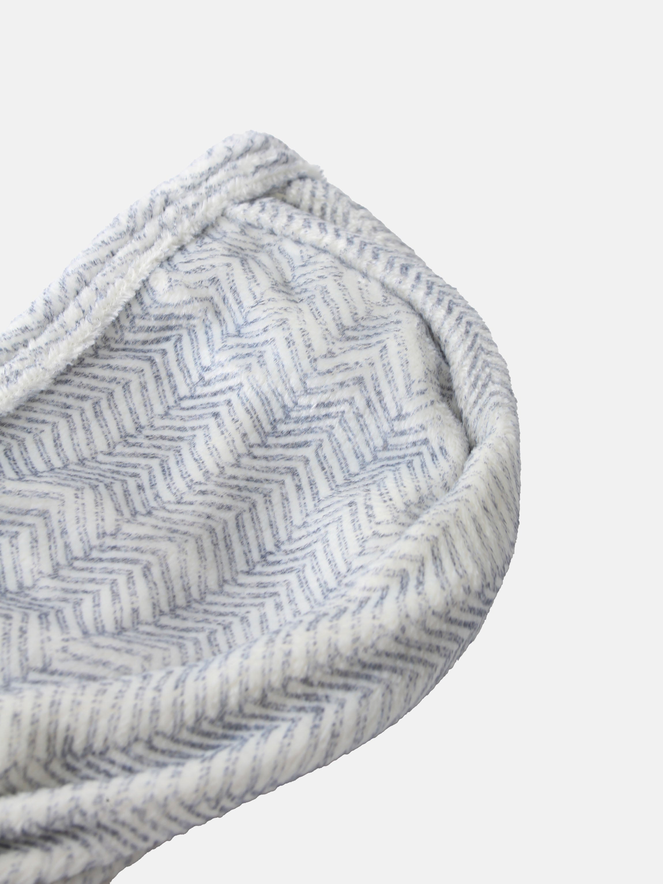 Heritage Herringbone Blue layette set by Adee; blue-and-white herringbone fabric for baby boys
