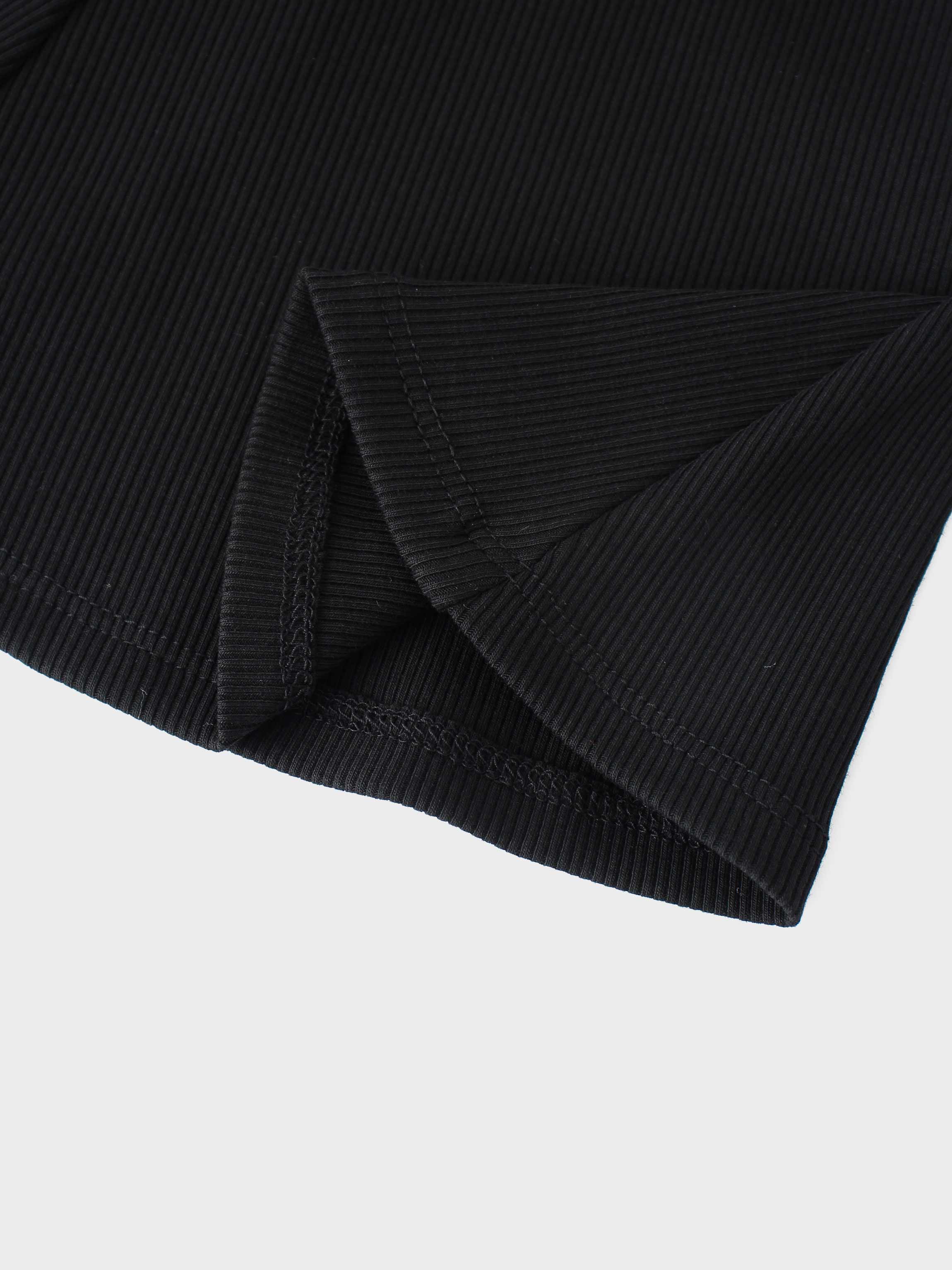 6 Panel Skirt- Black Ribbed