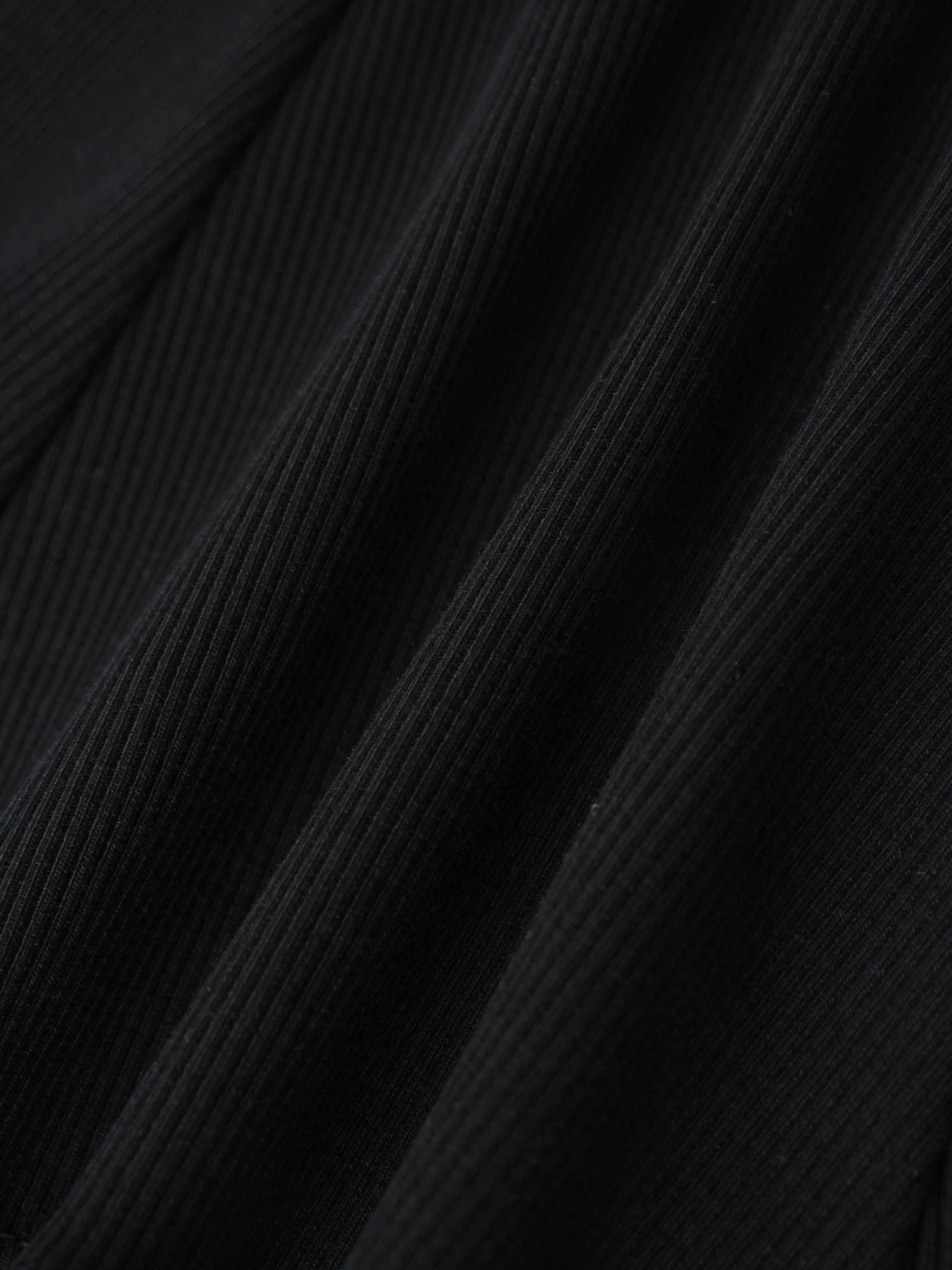 6 Panel Skirt- Black Ribbed