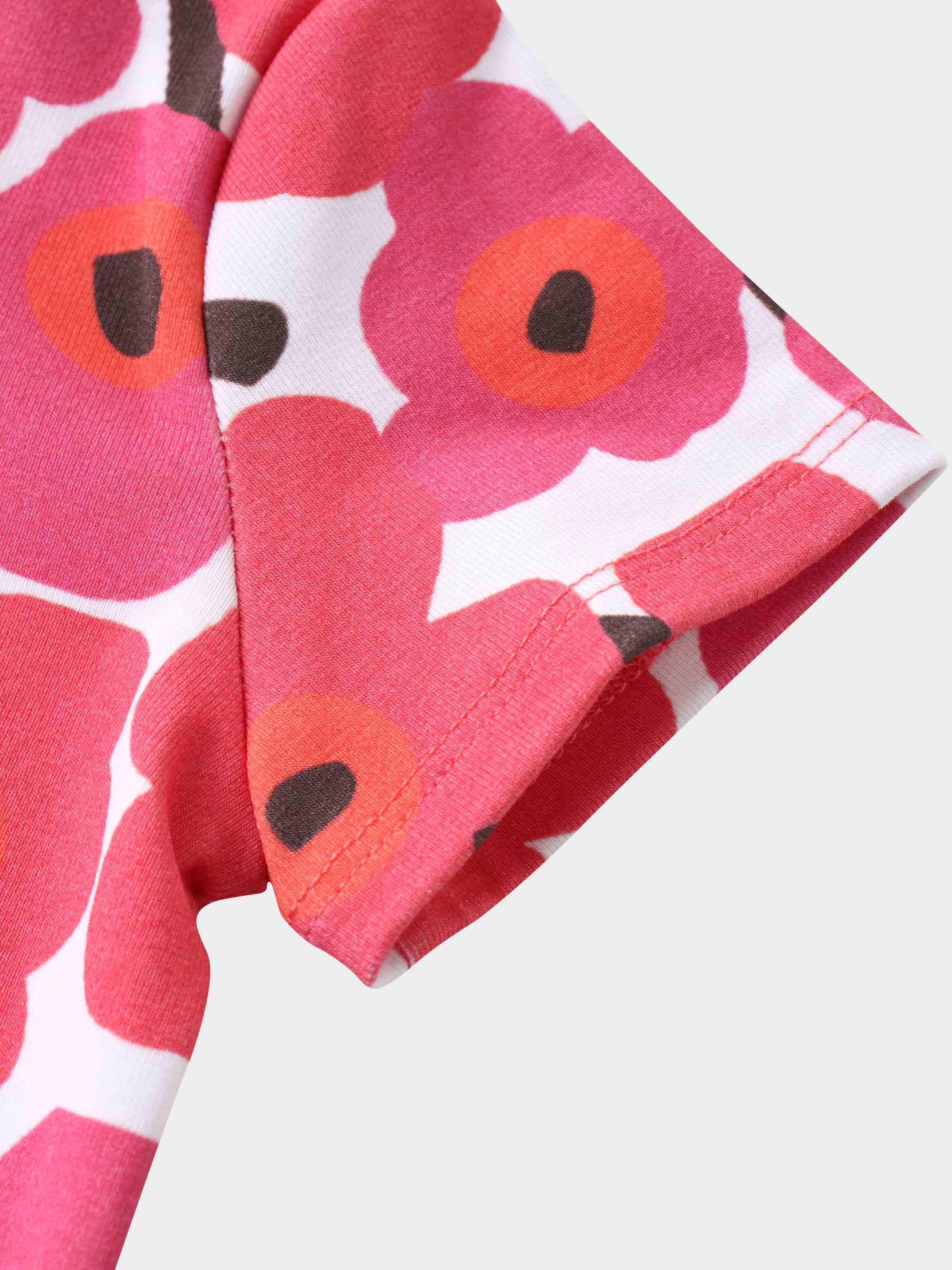 Pink flower short sleeve girls shirts