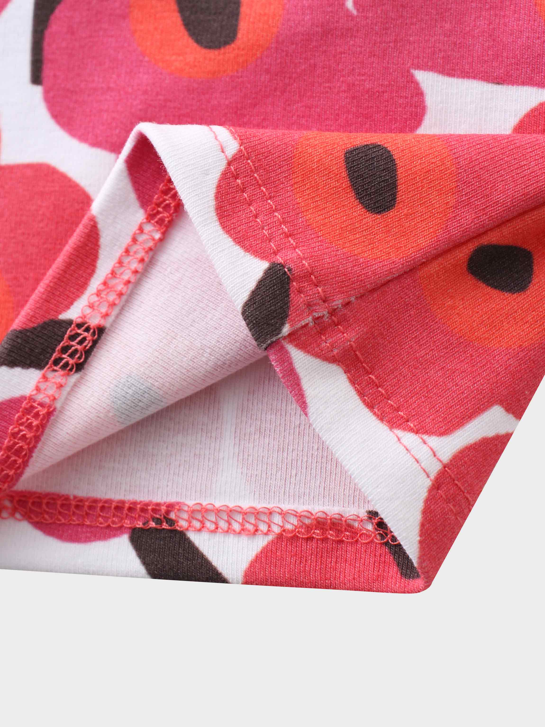 Pink floral print girls shirts