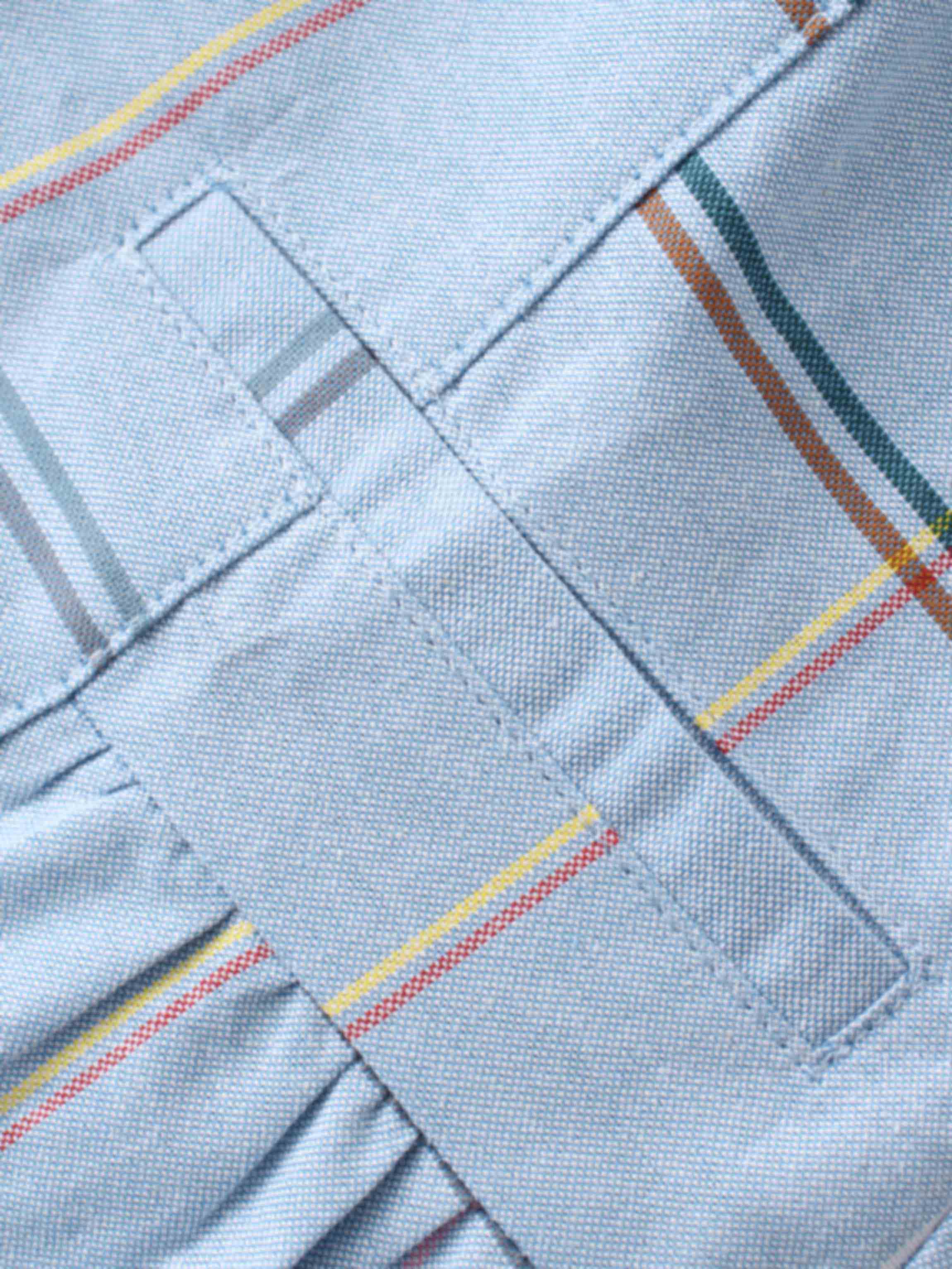 Cotton plaid jumper dress close-up