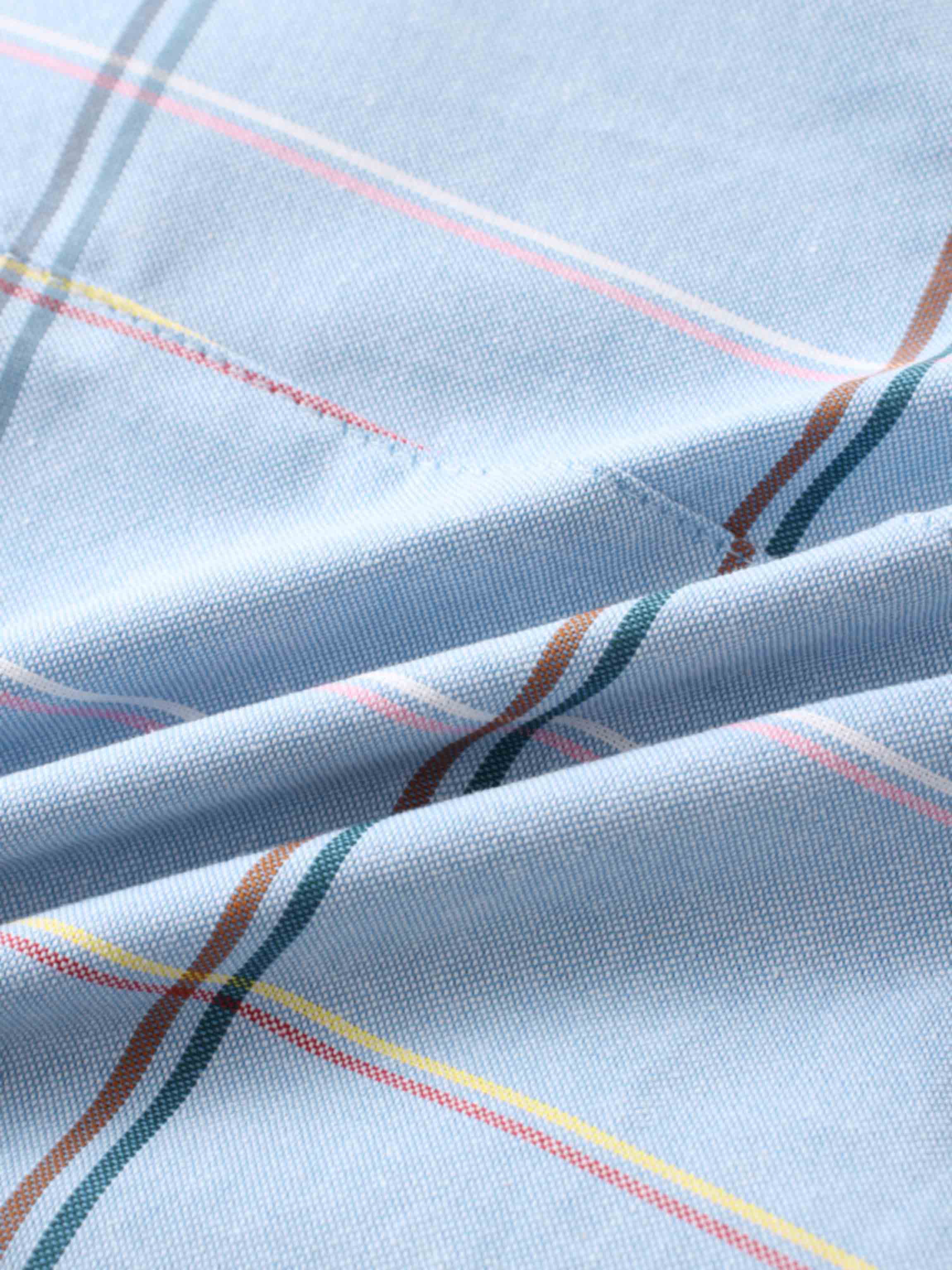 Close-up of cotton plaid jumper