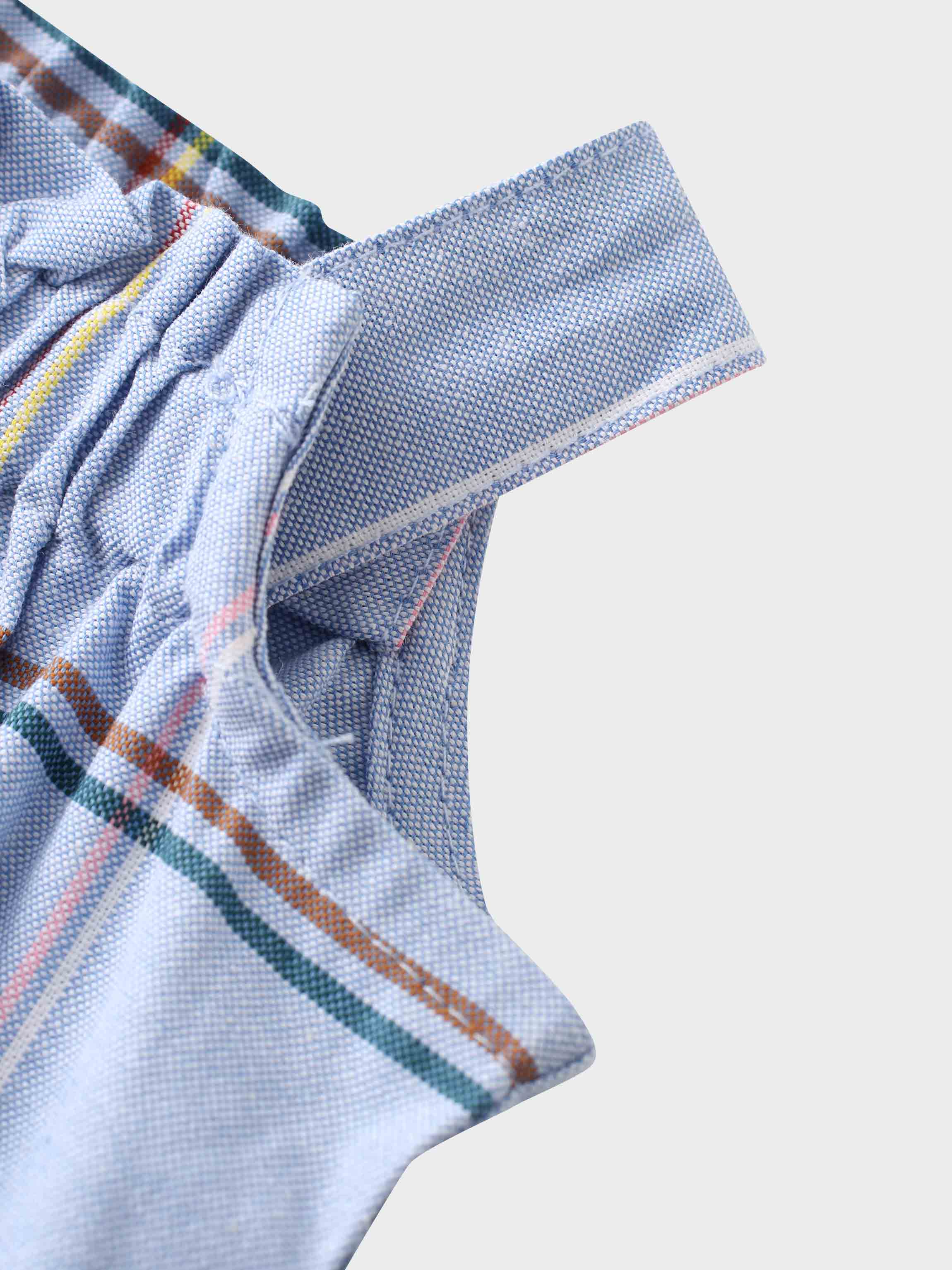 Baby cotton plaid romper straps