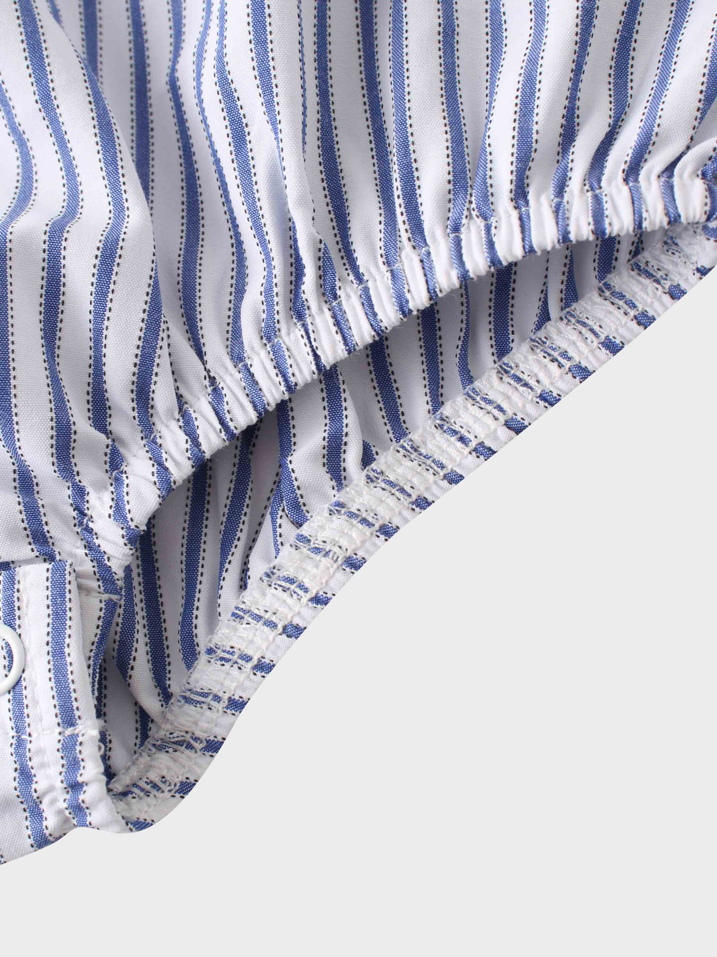 Light blue striped baby romper