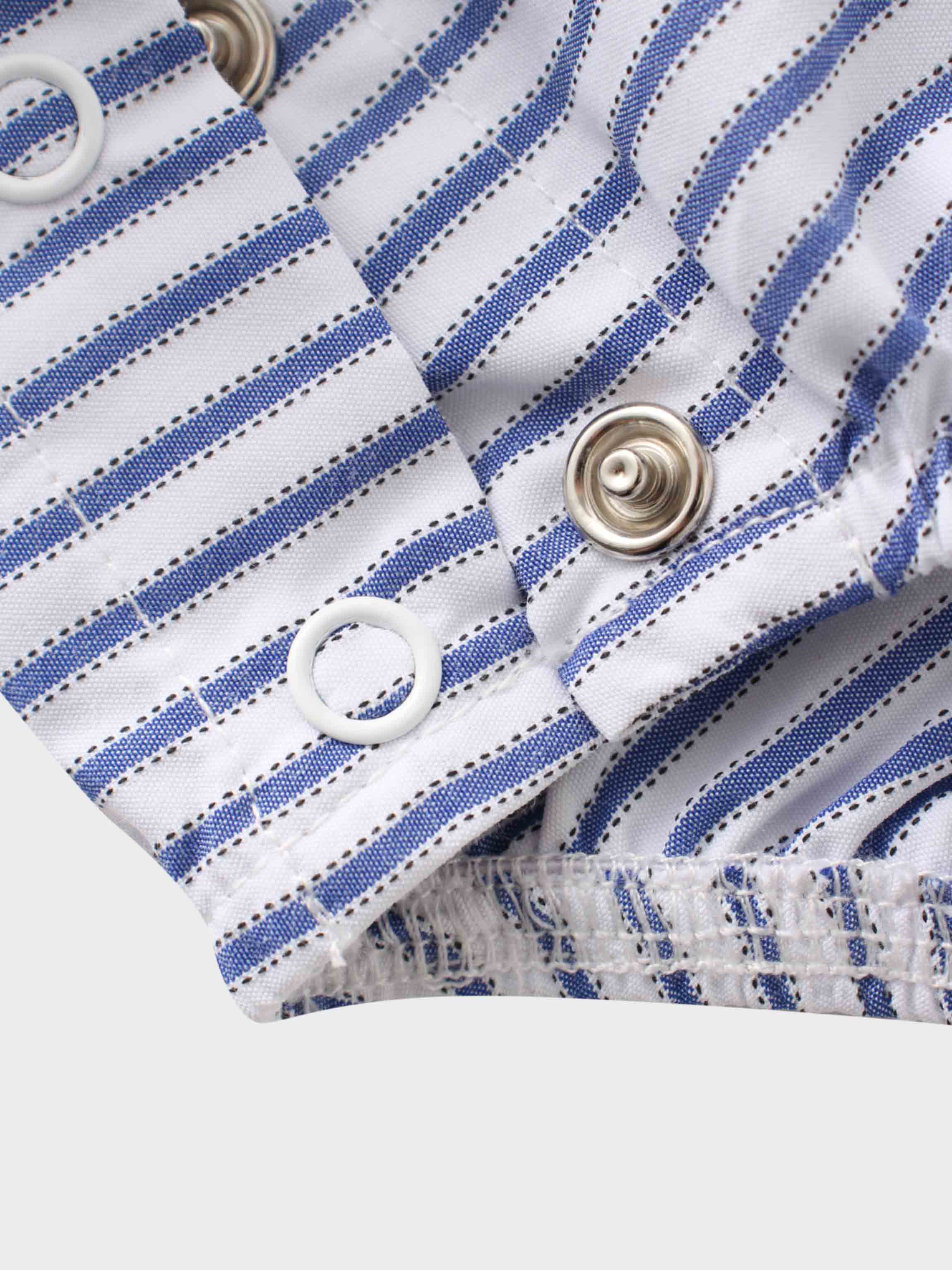 Blue striped baby romper summer