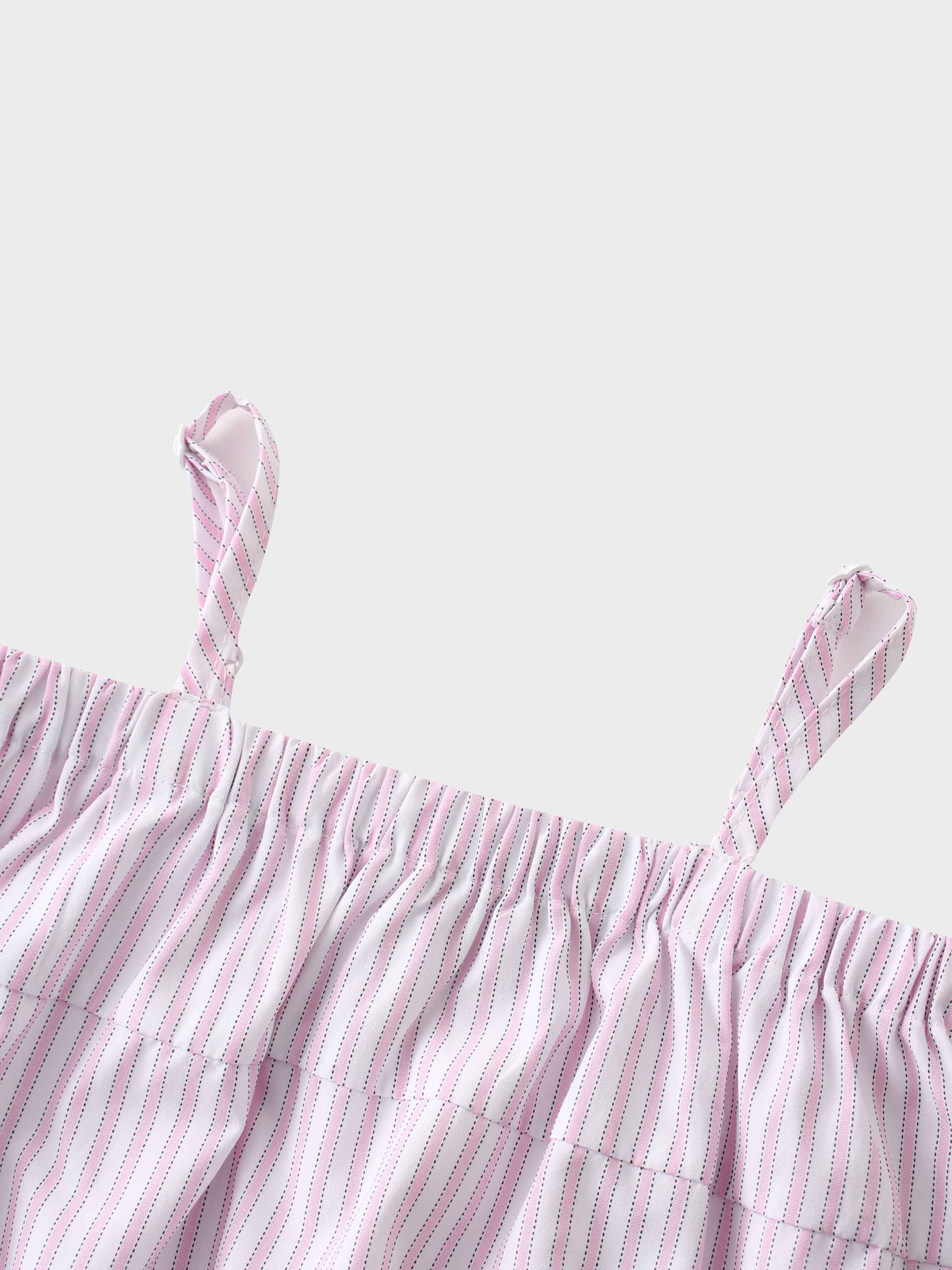 Baby girl striped romper straps