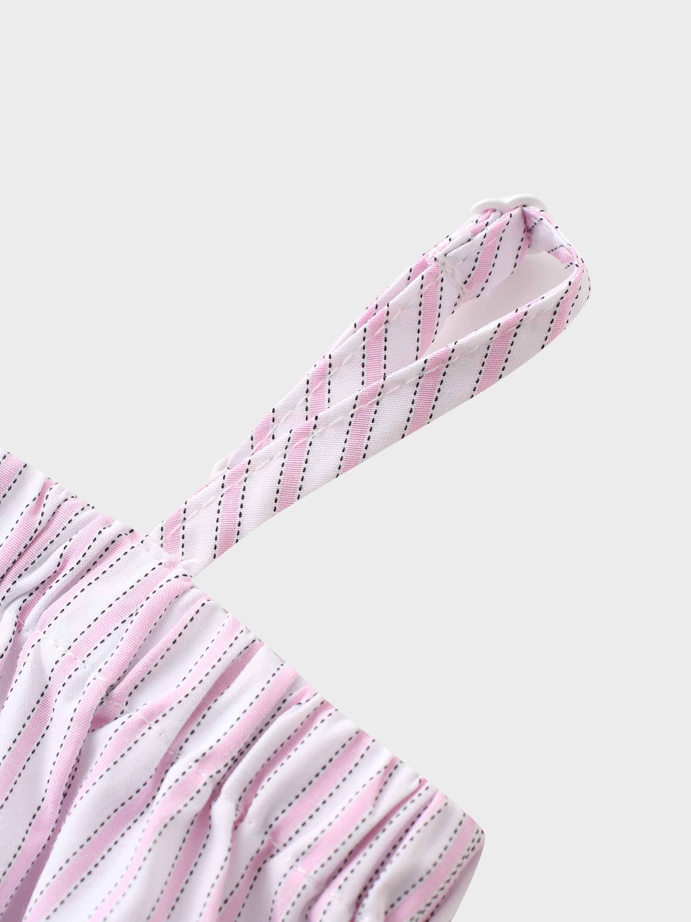 Baby girl striped romper strap