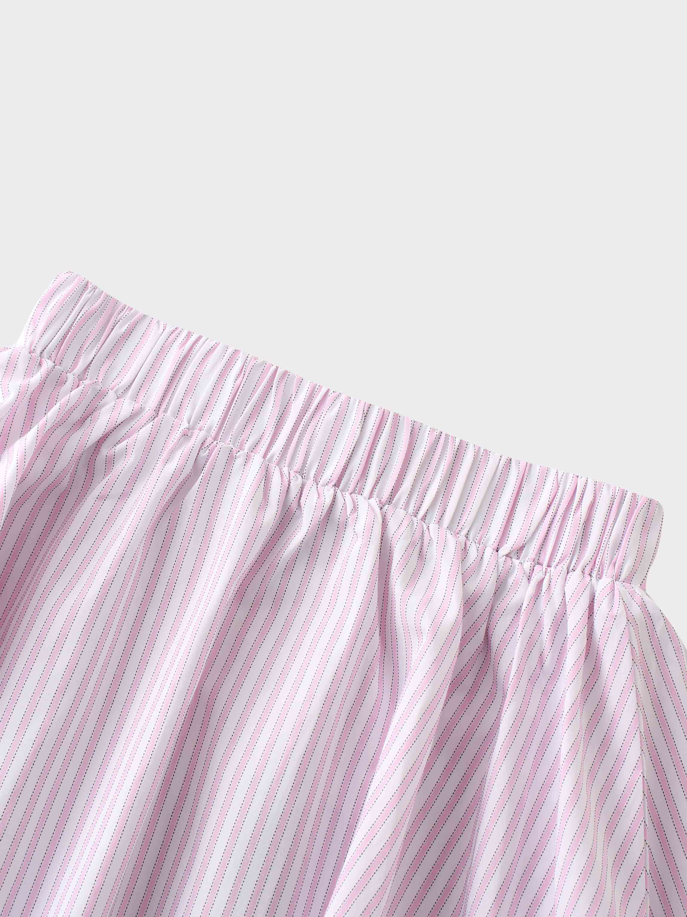 Pink striped girls skirt waistband