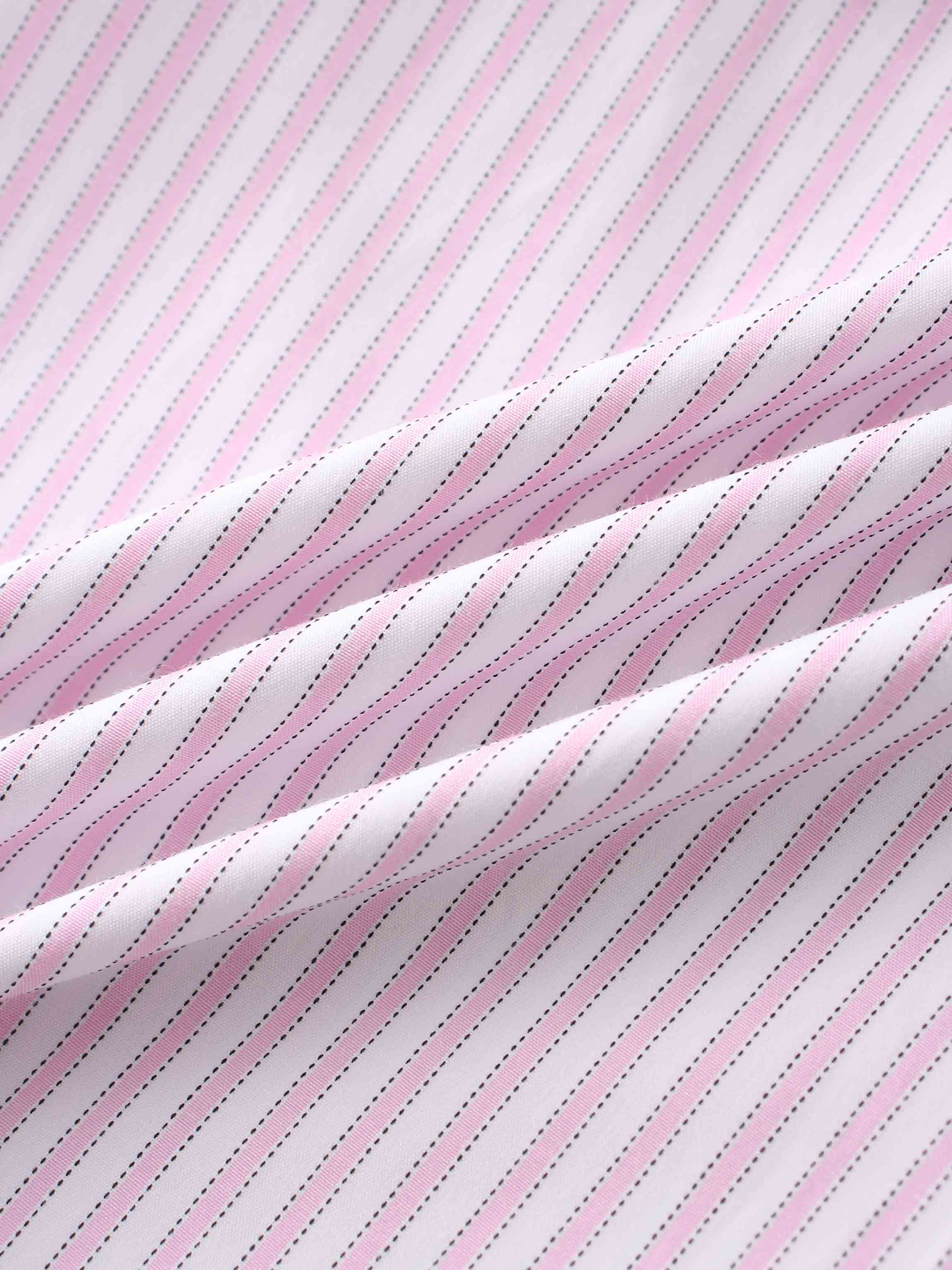 Light pink and white striped fabric for girls skirt.