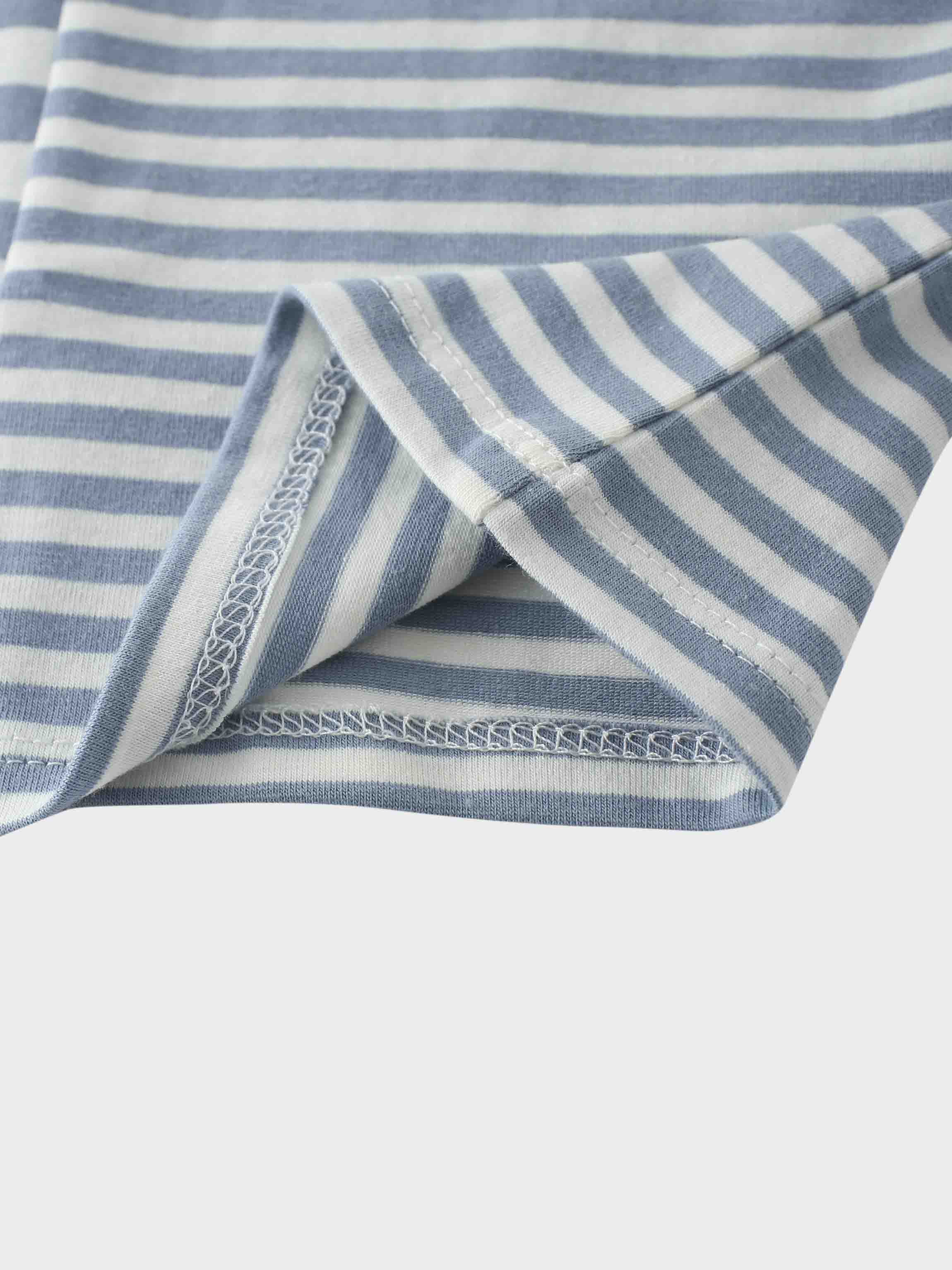 Light blue striped T-shirt detail