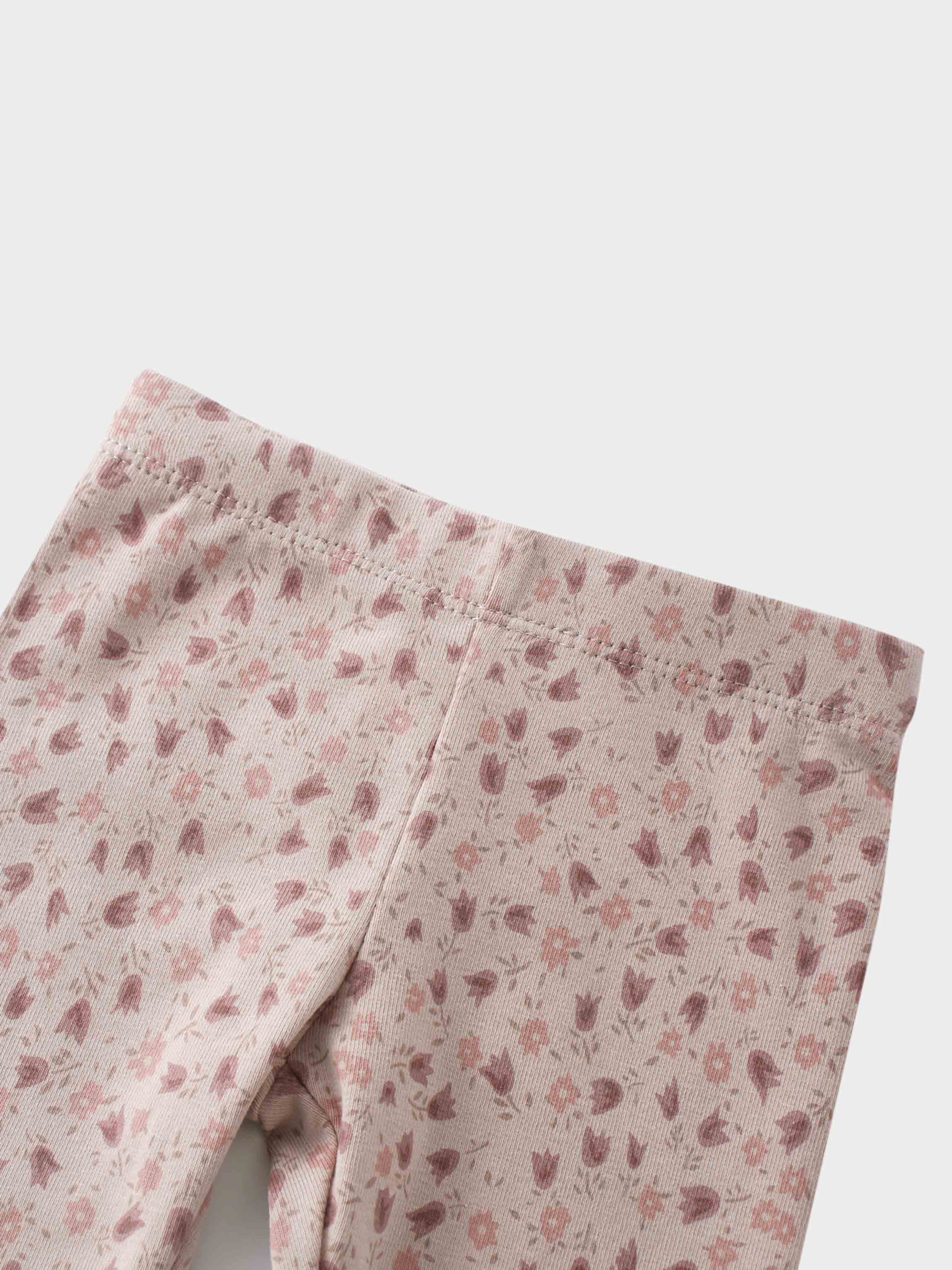 Purple tulip print girls leggings