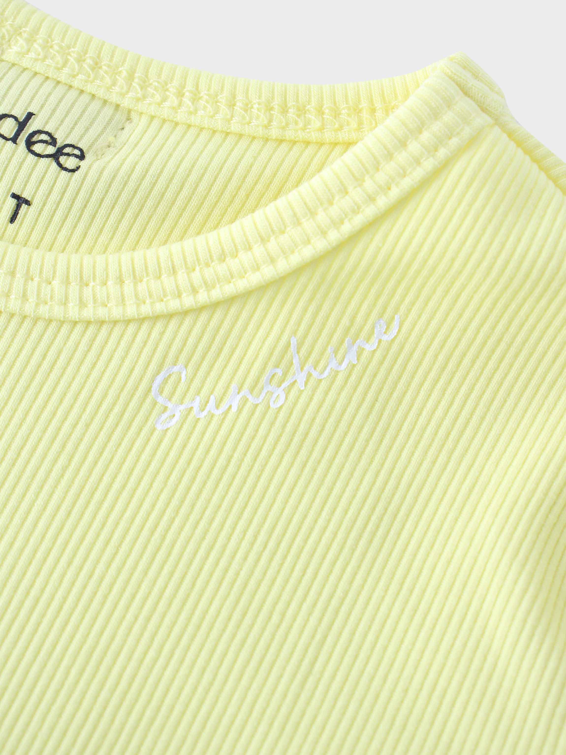 Yellow ribbed shirt for kids