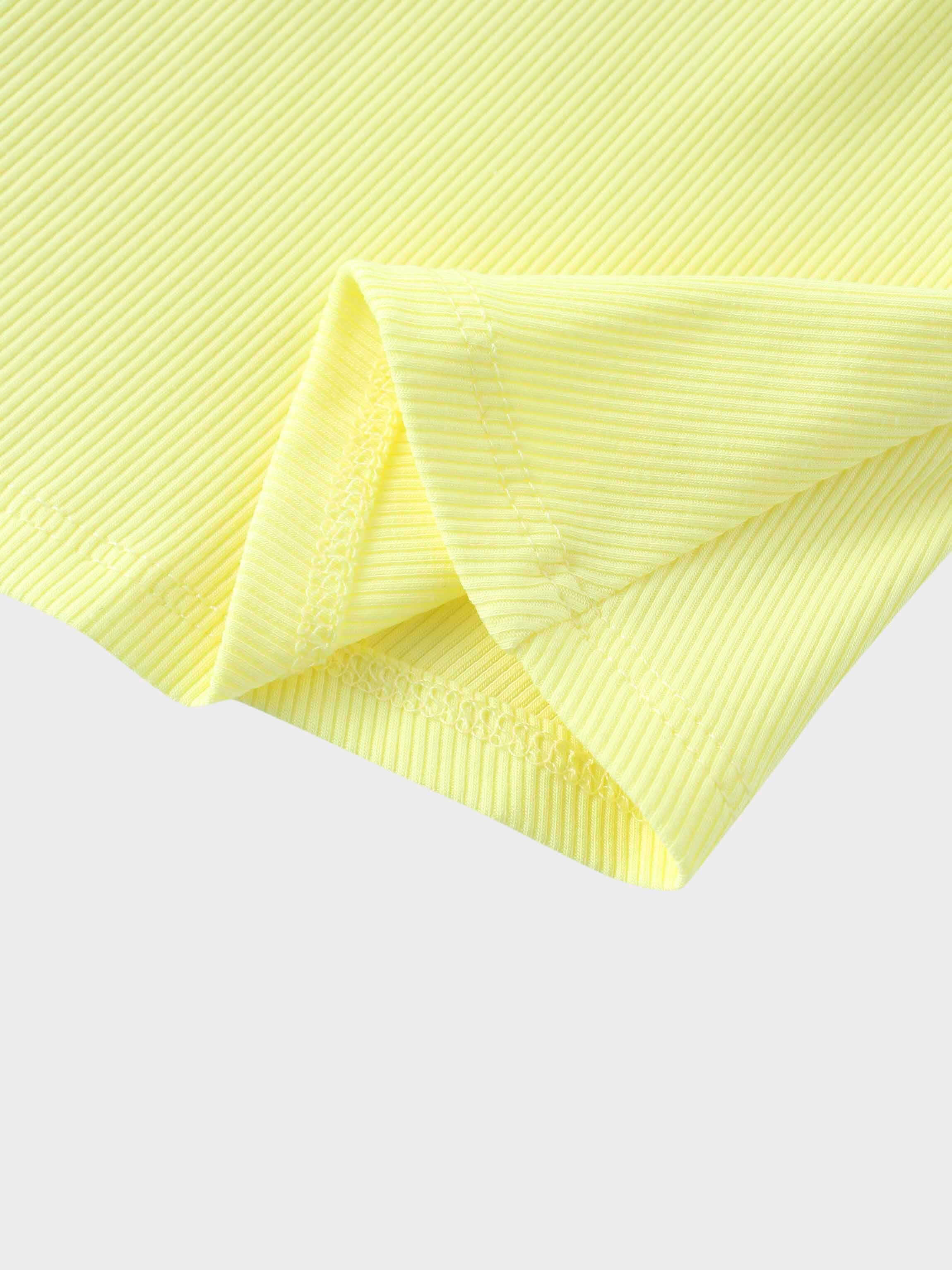yellow ribbed fabric, girls&