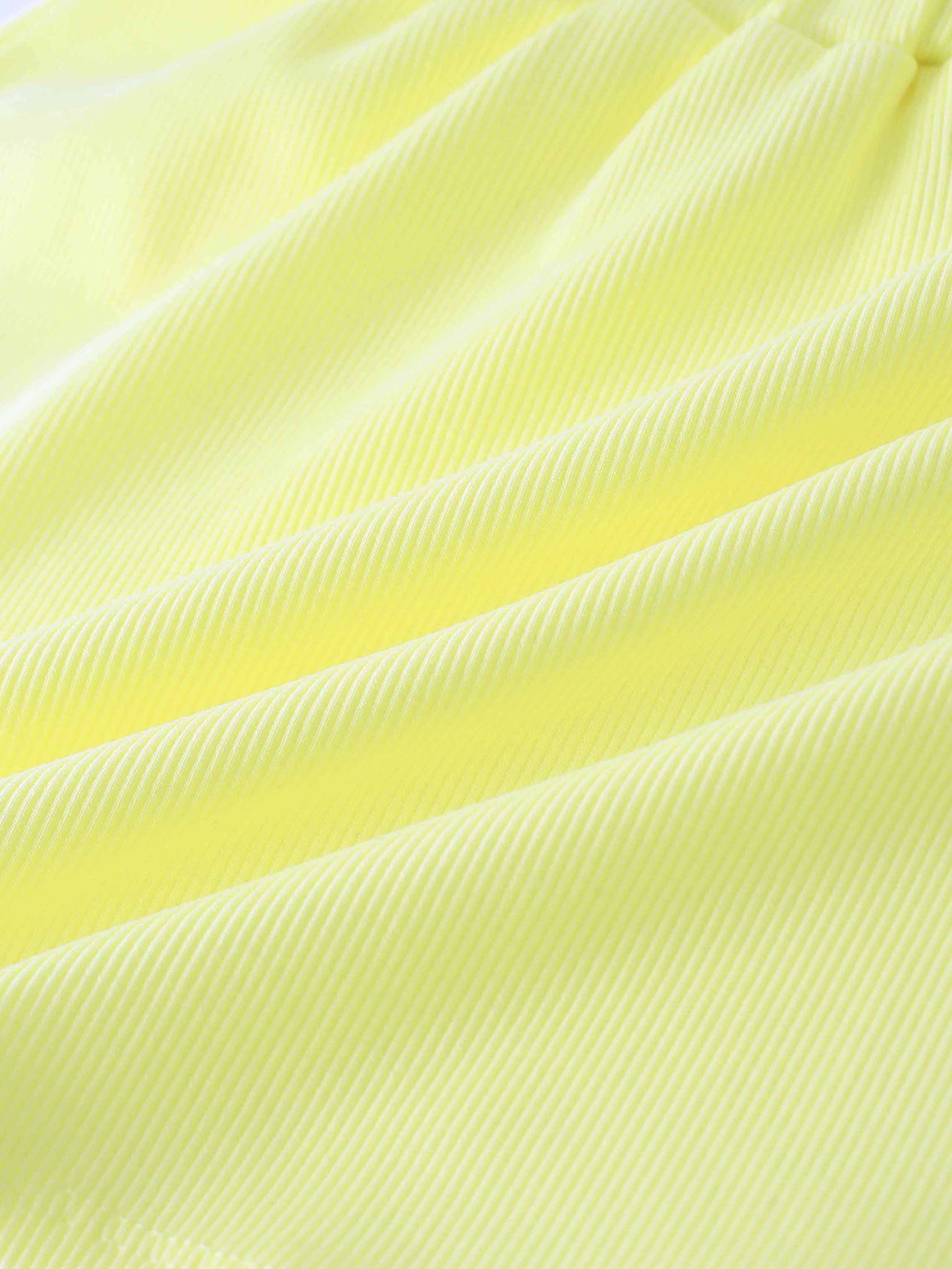 Yellow ribbed fabric for girls.