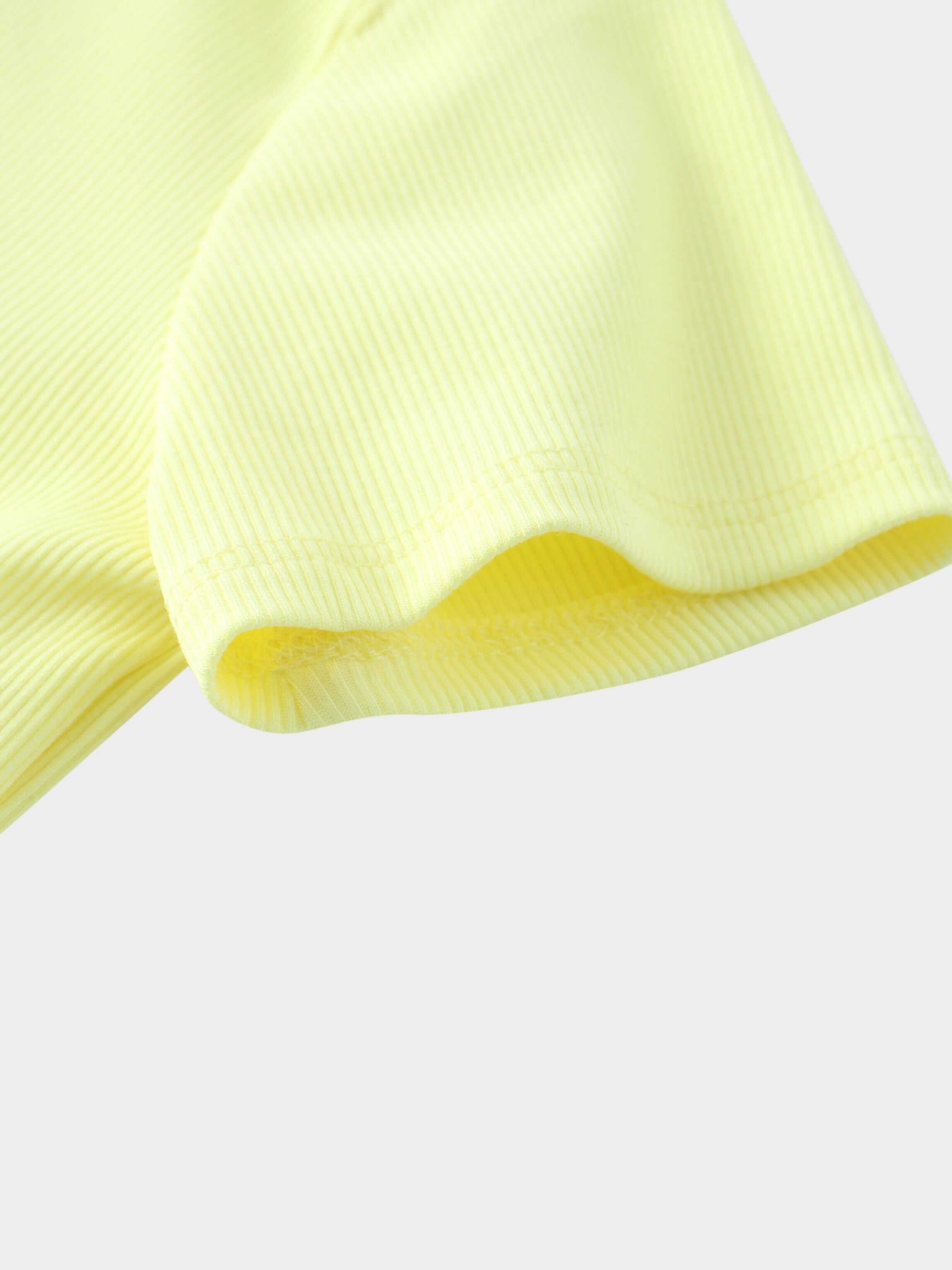 Boys yellow ribbed T-shirt sleeve