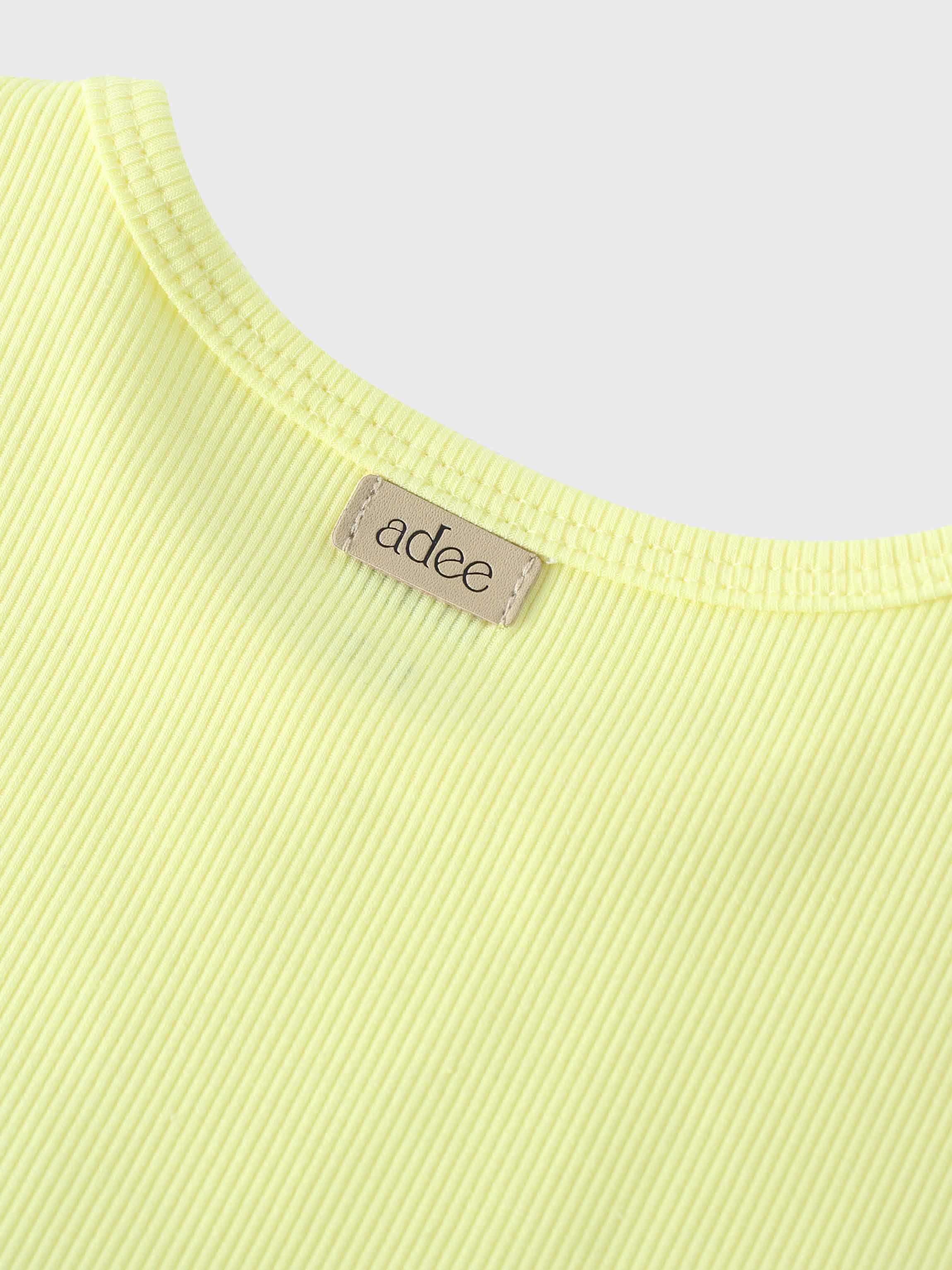 Yellow ribbed T-shirt for boys