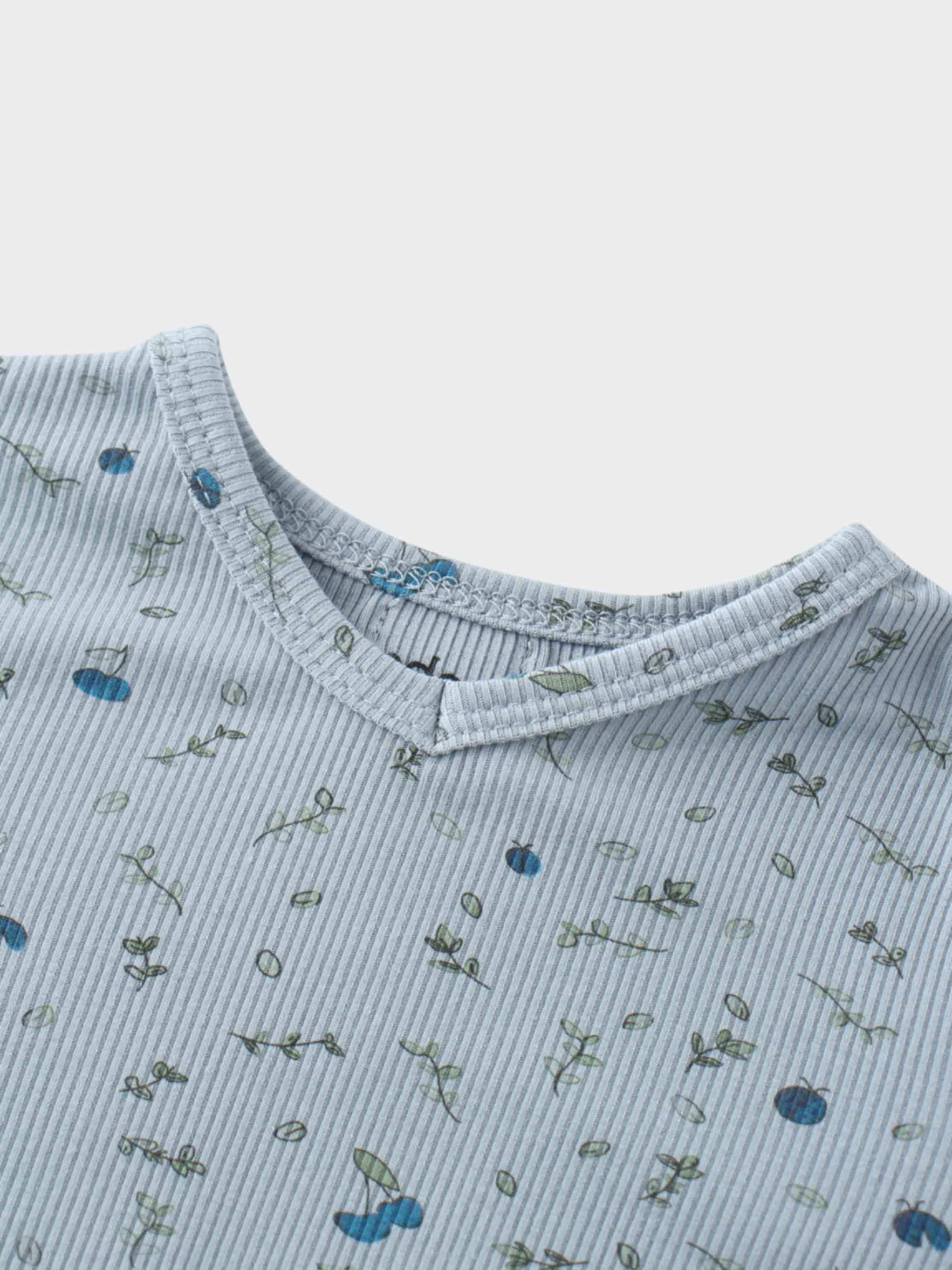 Blue berry pajama fabric detail