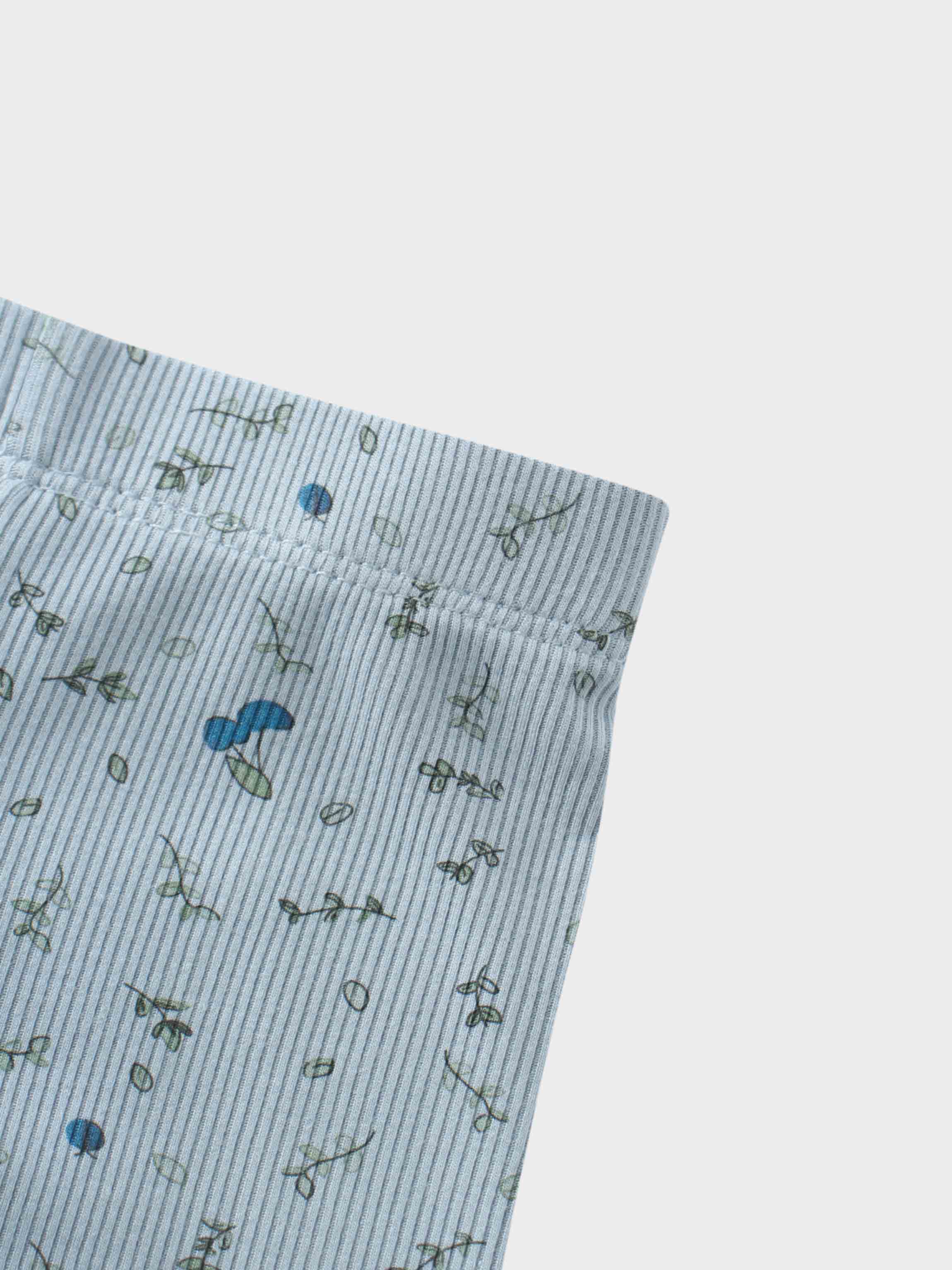 Mini Berry Pajamas close-up blue fabric