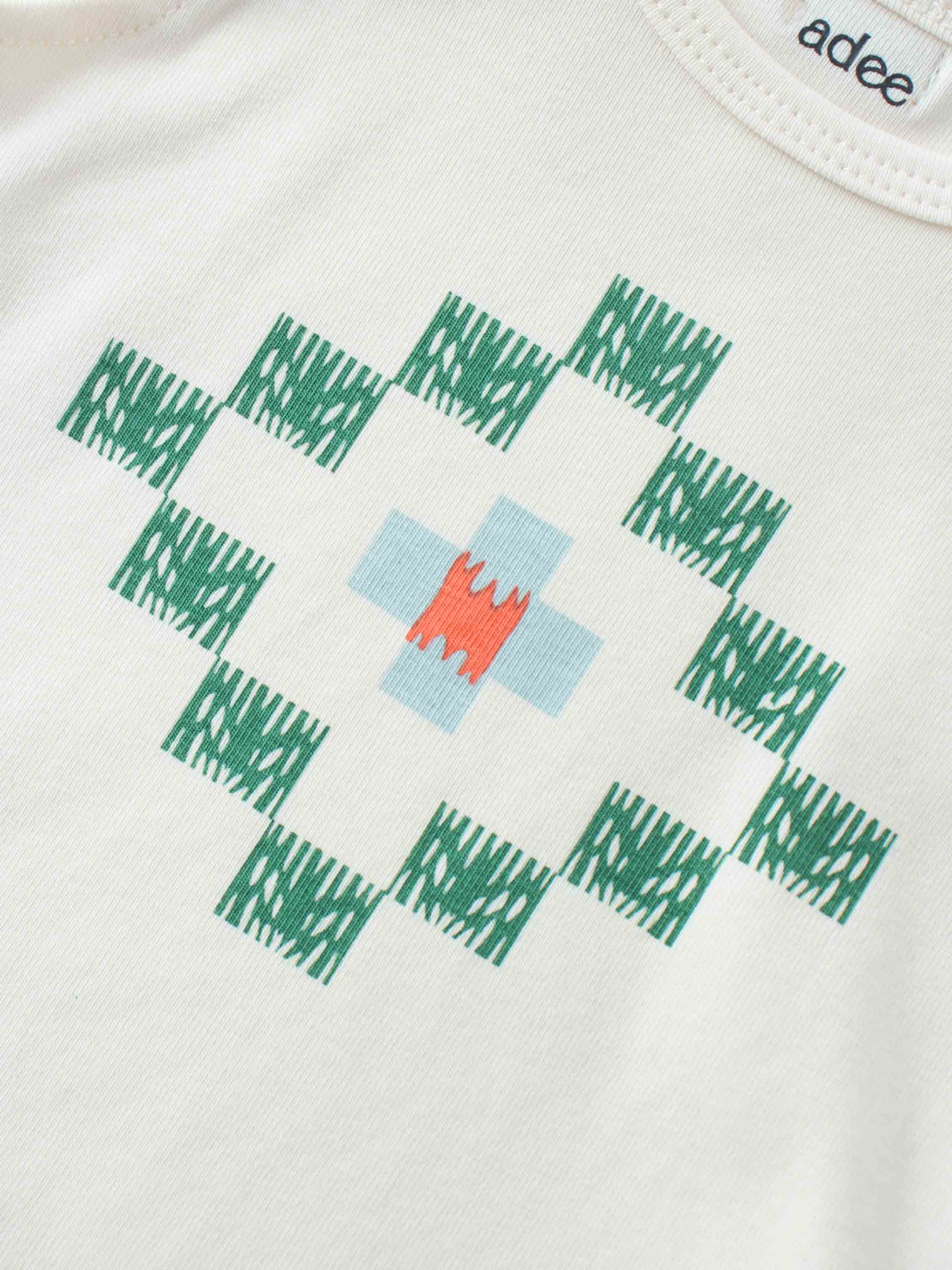 Green diamond pattern on fabric