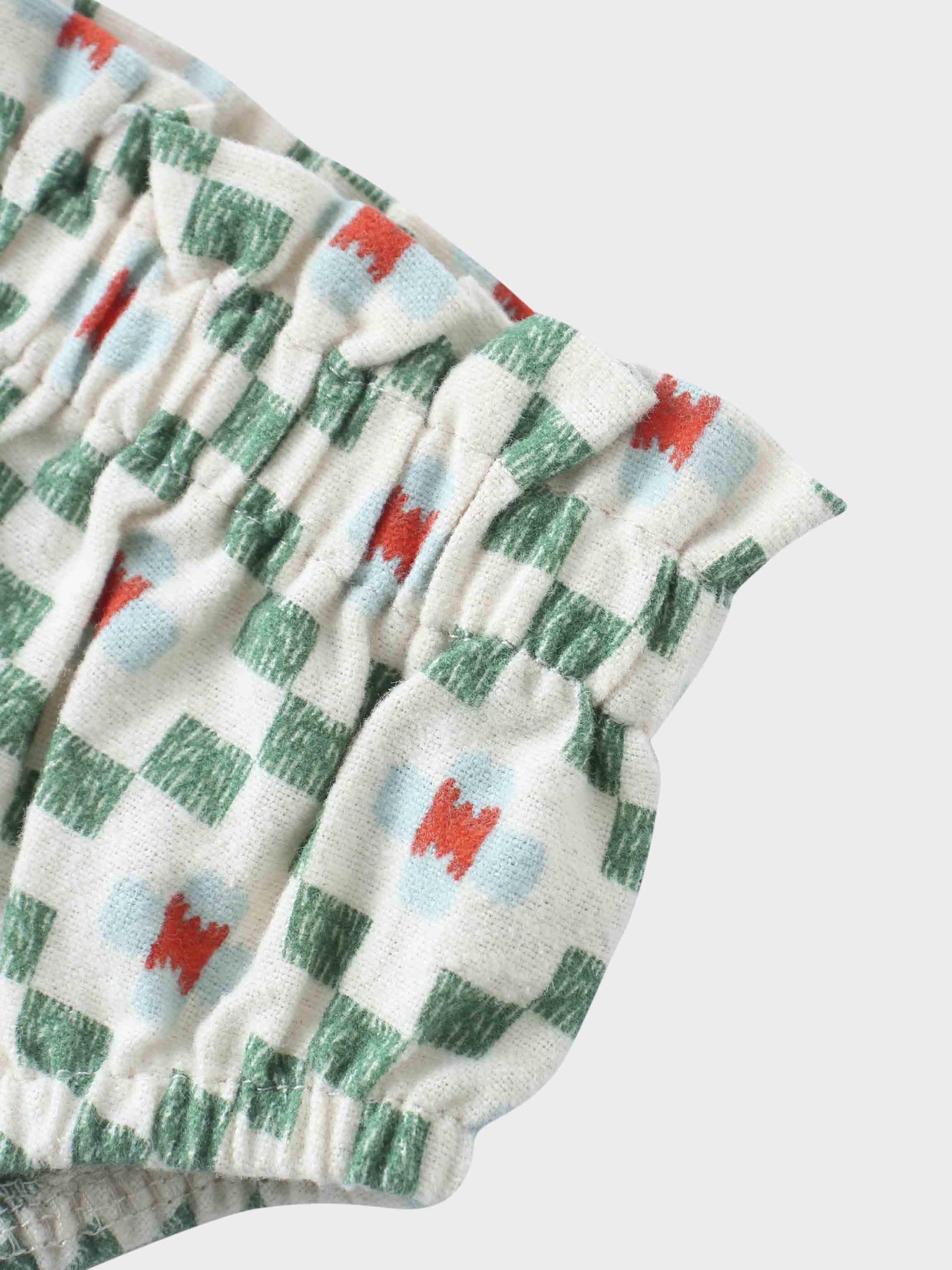 Green diamond patterned baby bloomers