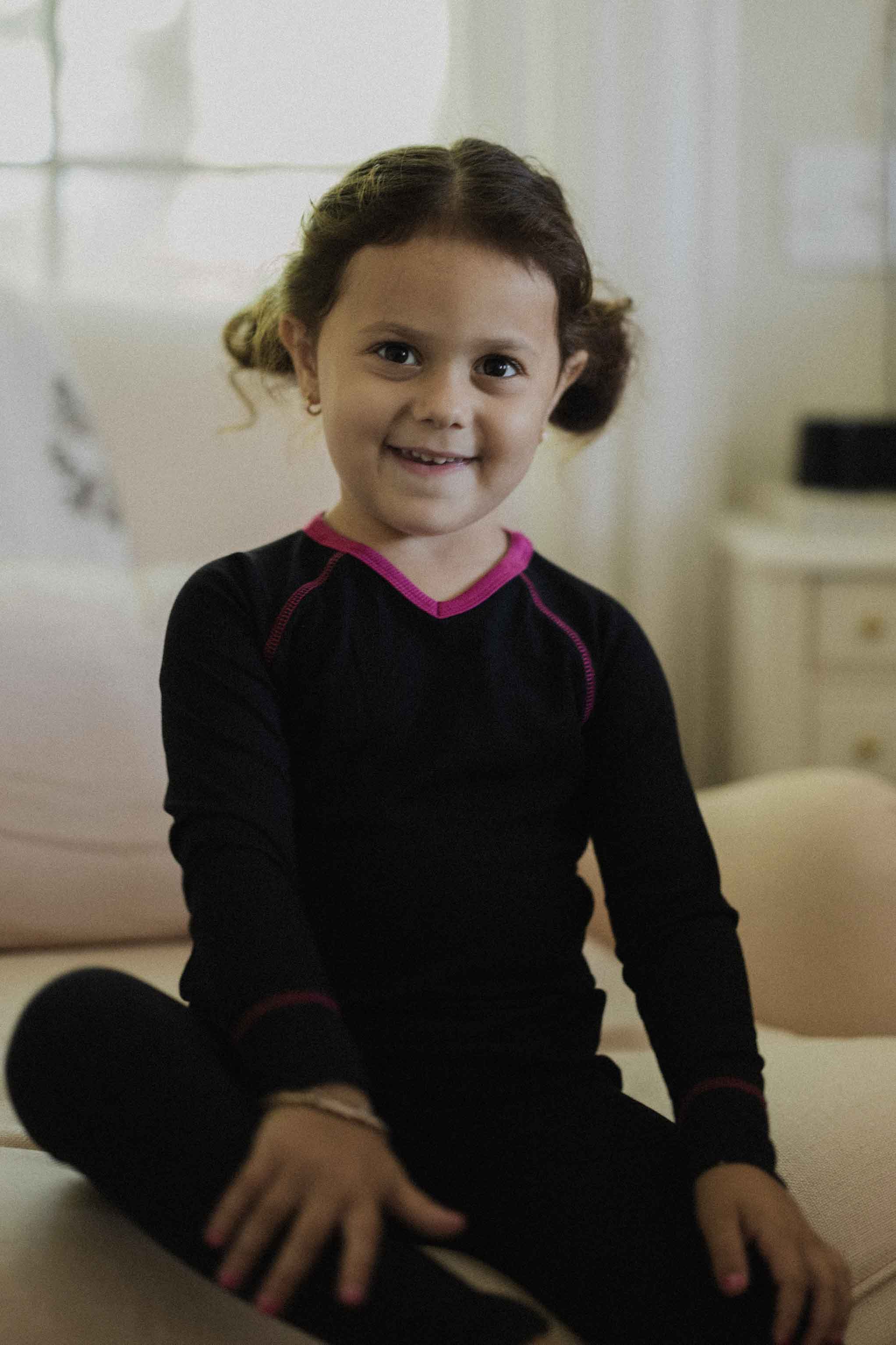 Girls pajamas with V-neck style