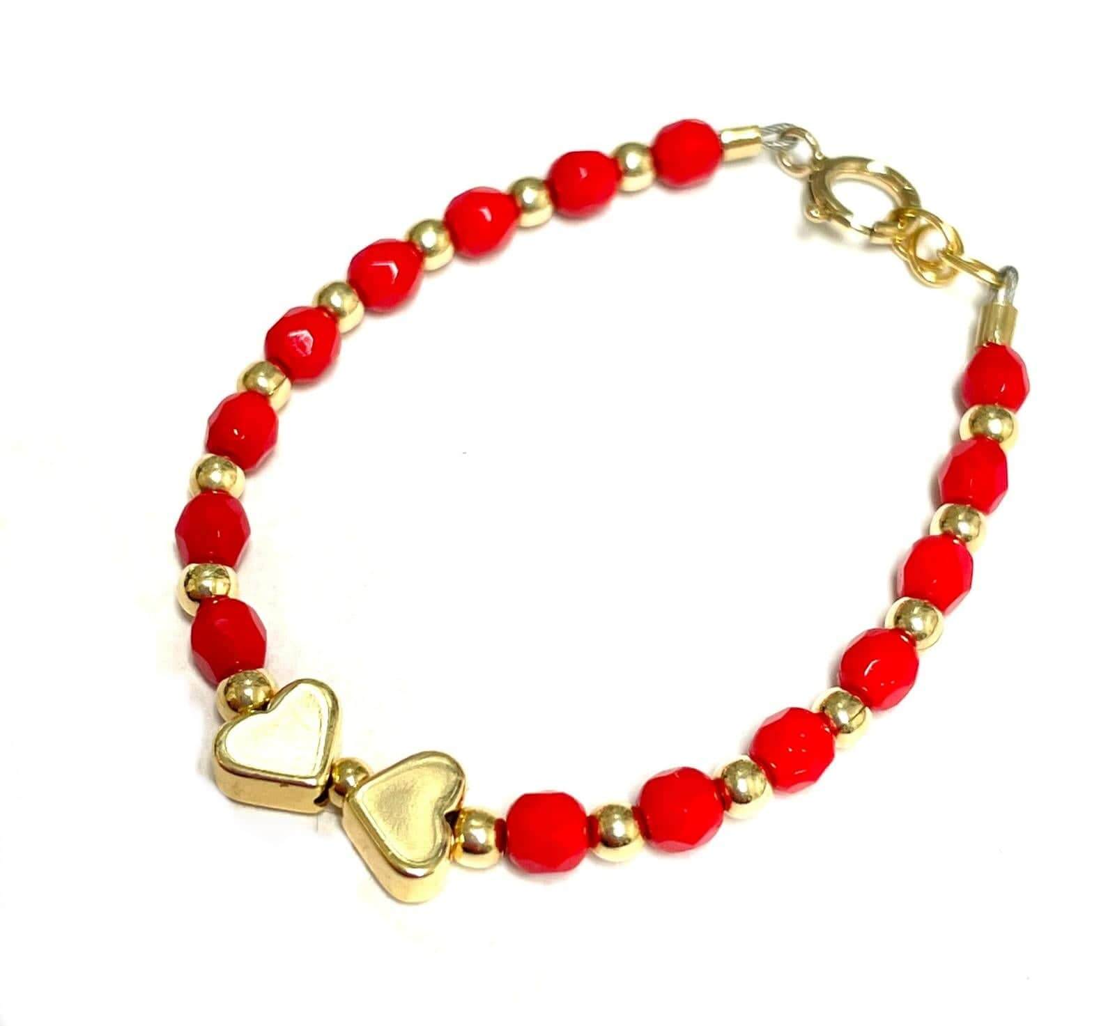 Center Bow Bracelet with red beads