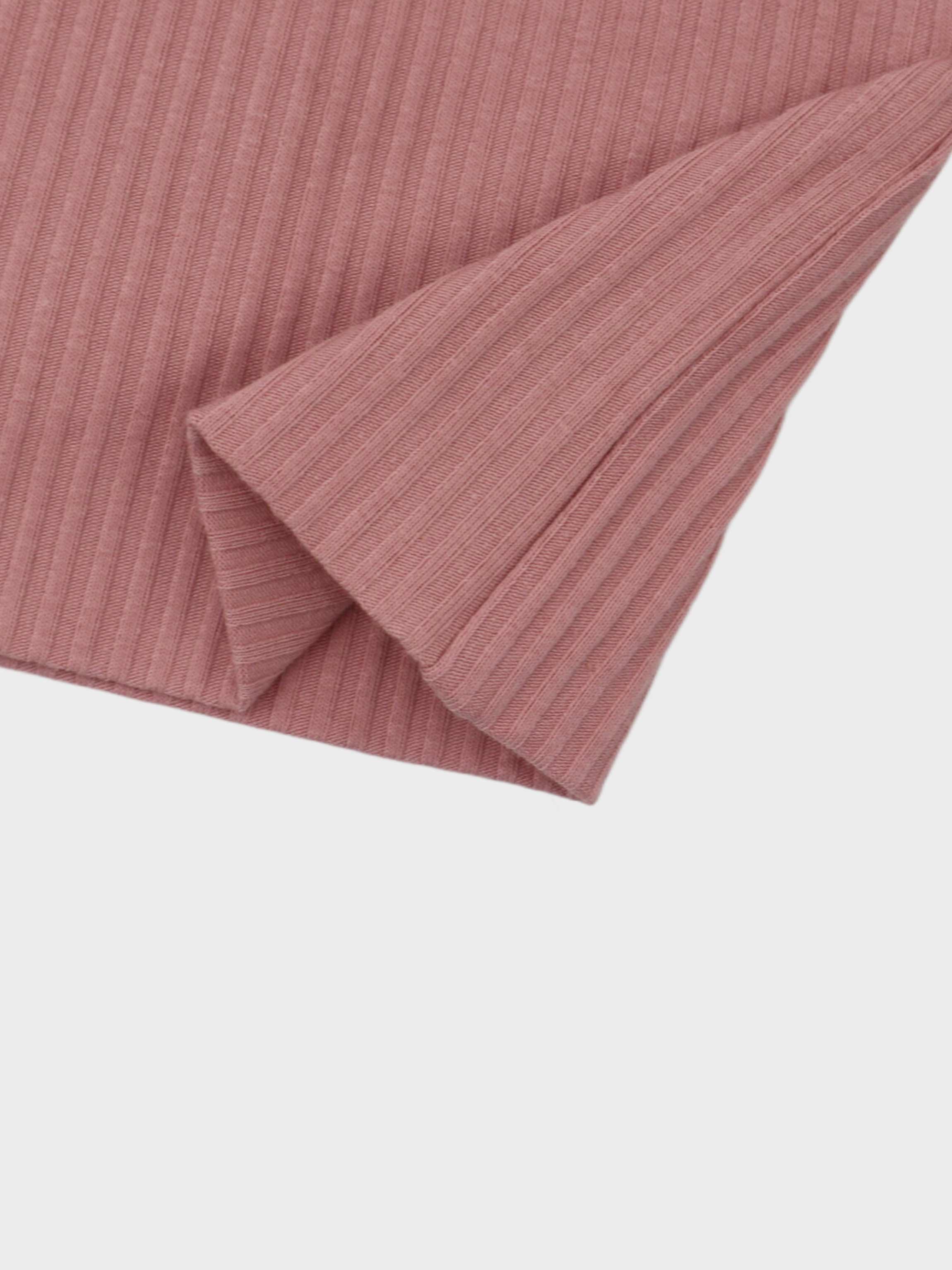 Thin ribbed baby hat pink